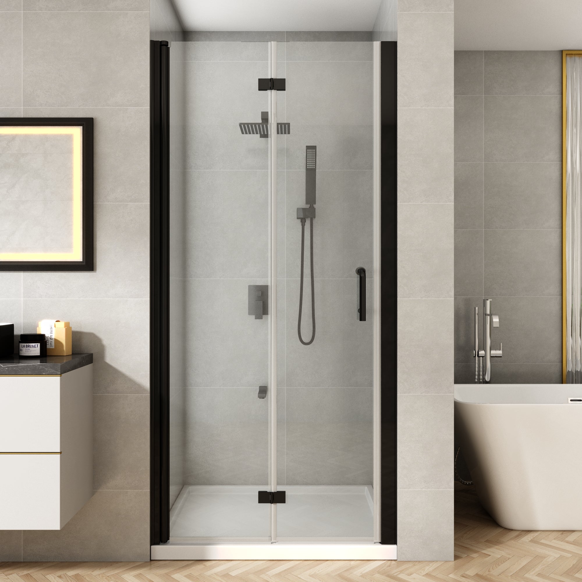 BiFold Shower Doors Folding Shower Doors for Small Bath Enclosures