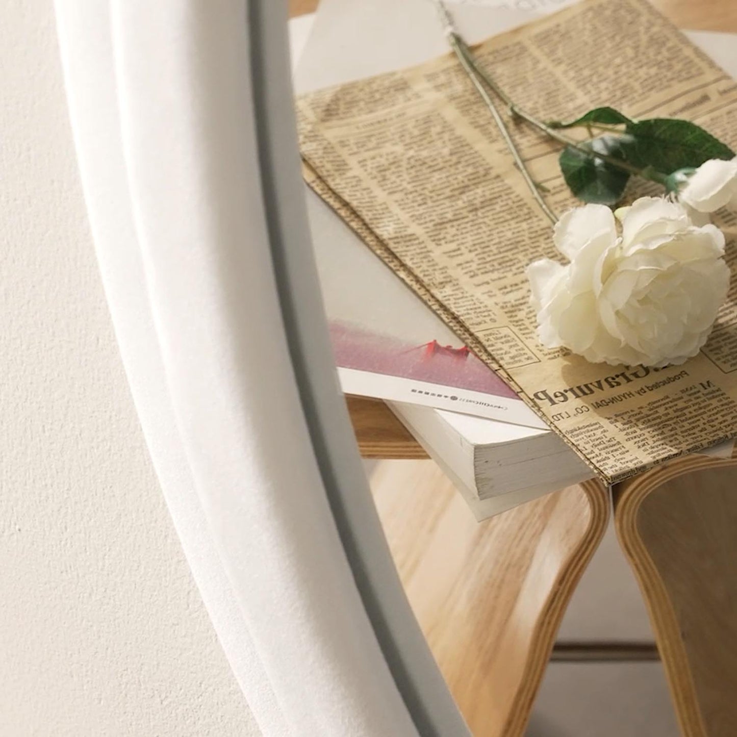 Full Length Irregular Mirror 63 in x 24 in with Flannelette Fabric Frame