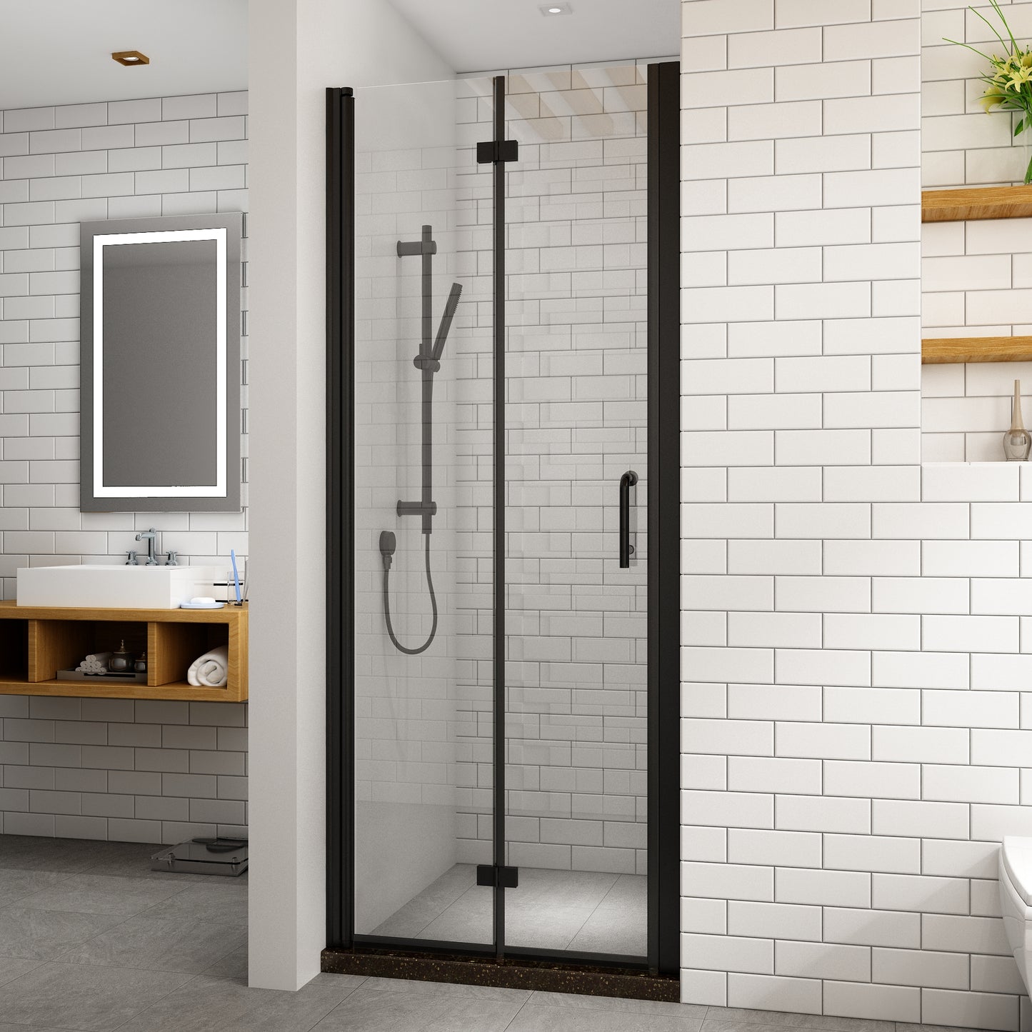TOOLKISS Bi-Fold Frameless Shower Doors Customization(BFH)