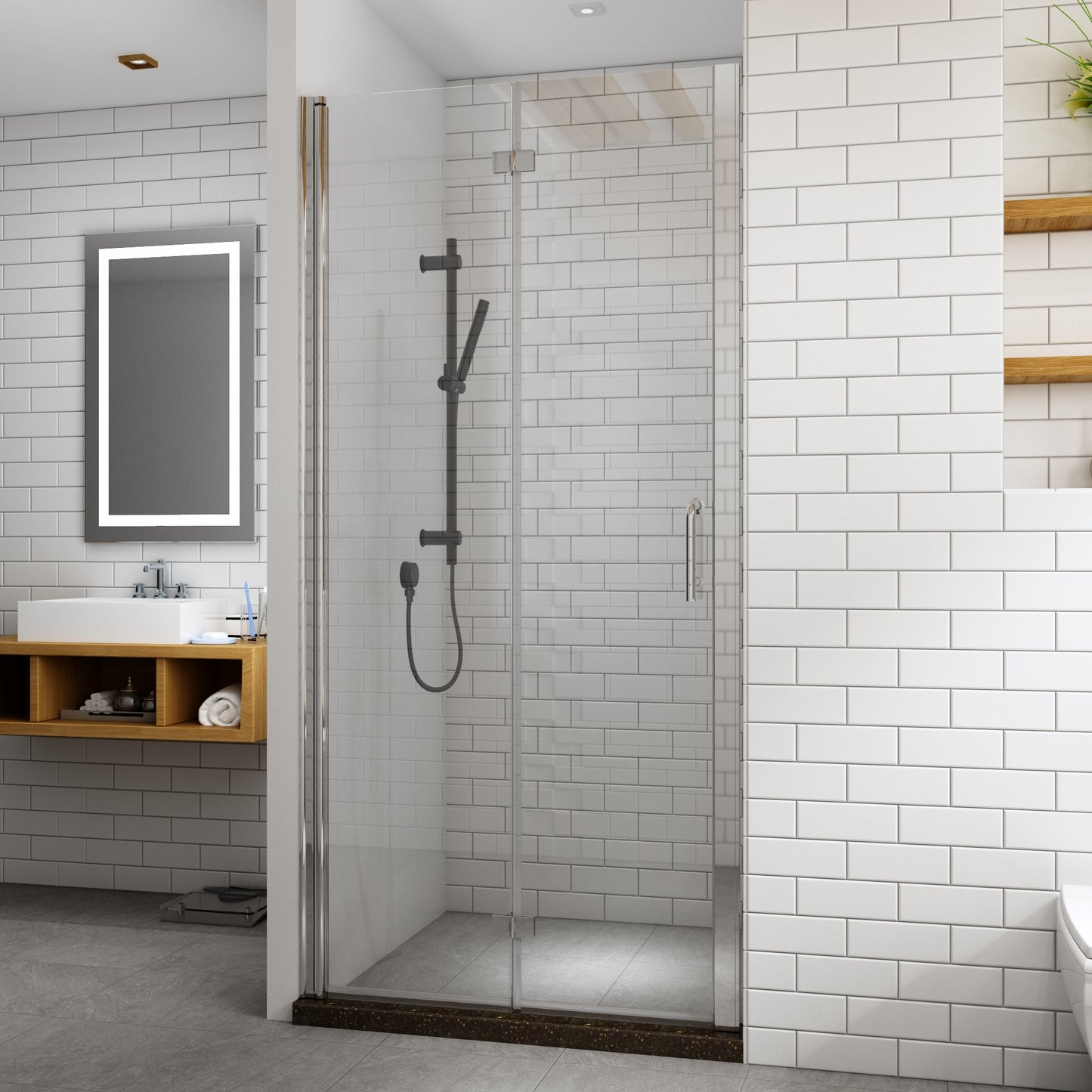 TOOLKISS Bi-Fold Frameless Shower Doors Customization(BFH)