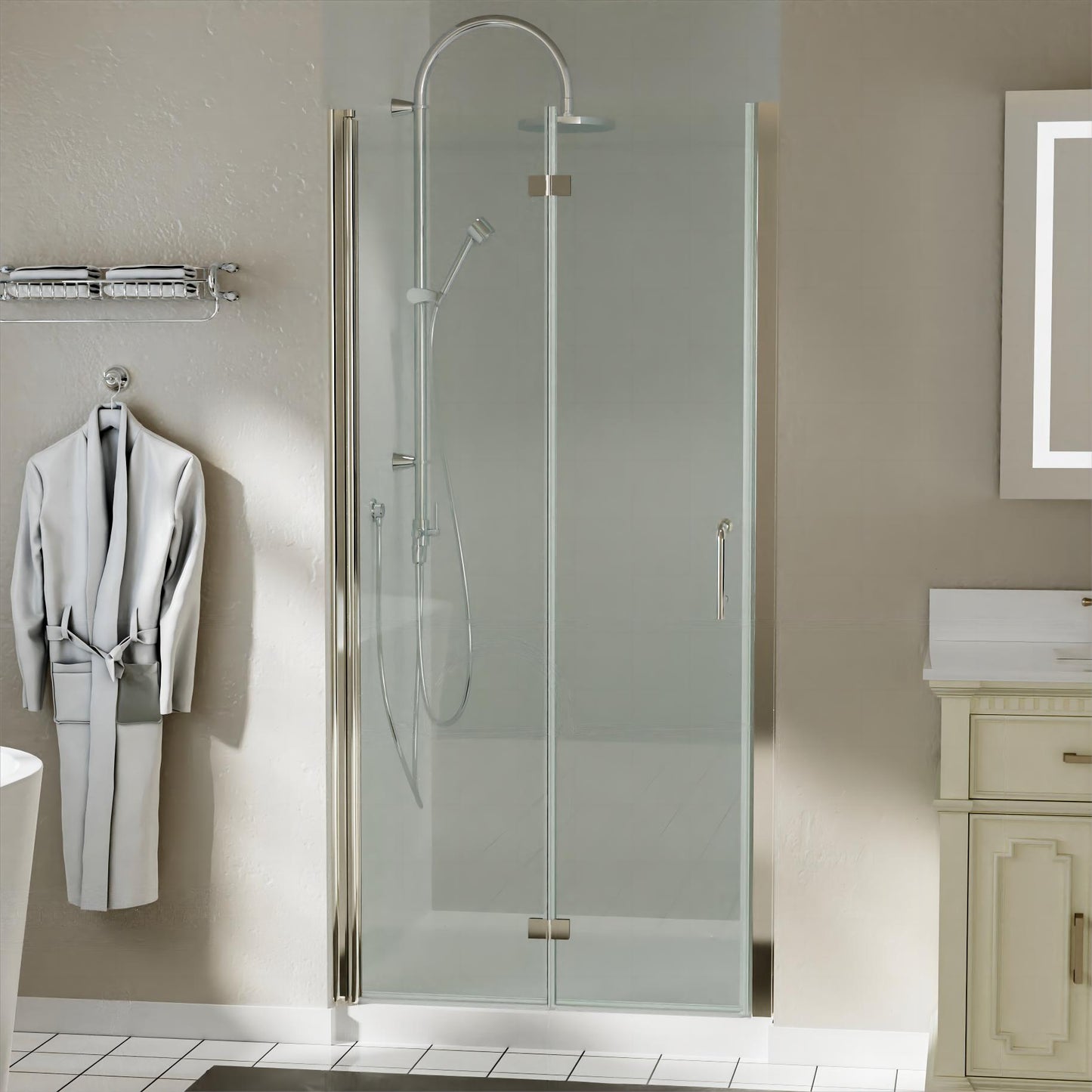 TOOLKISS Bi-Fold Frameless Shower Doors Customization(BFH)