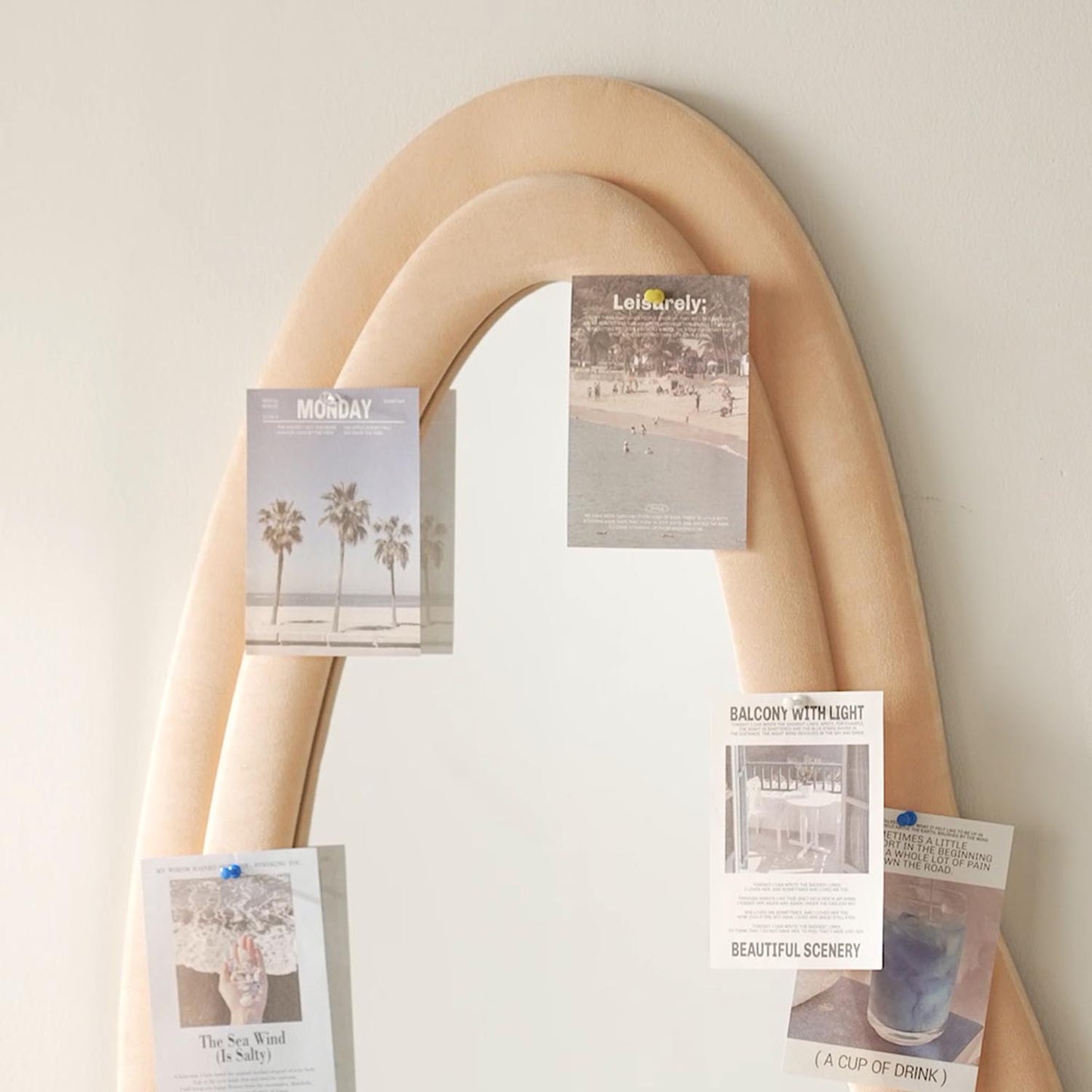 Full Length Irregular Mirror 63 in x 24 in with Flannelette Fabric Frame