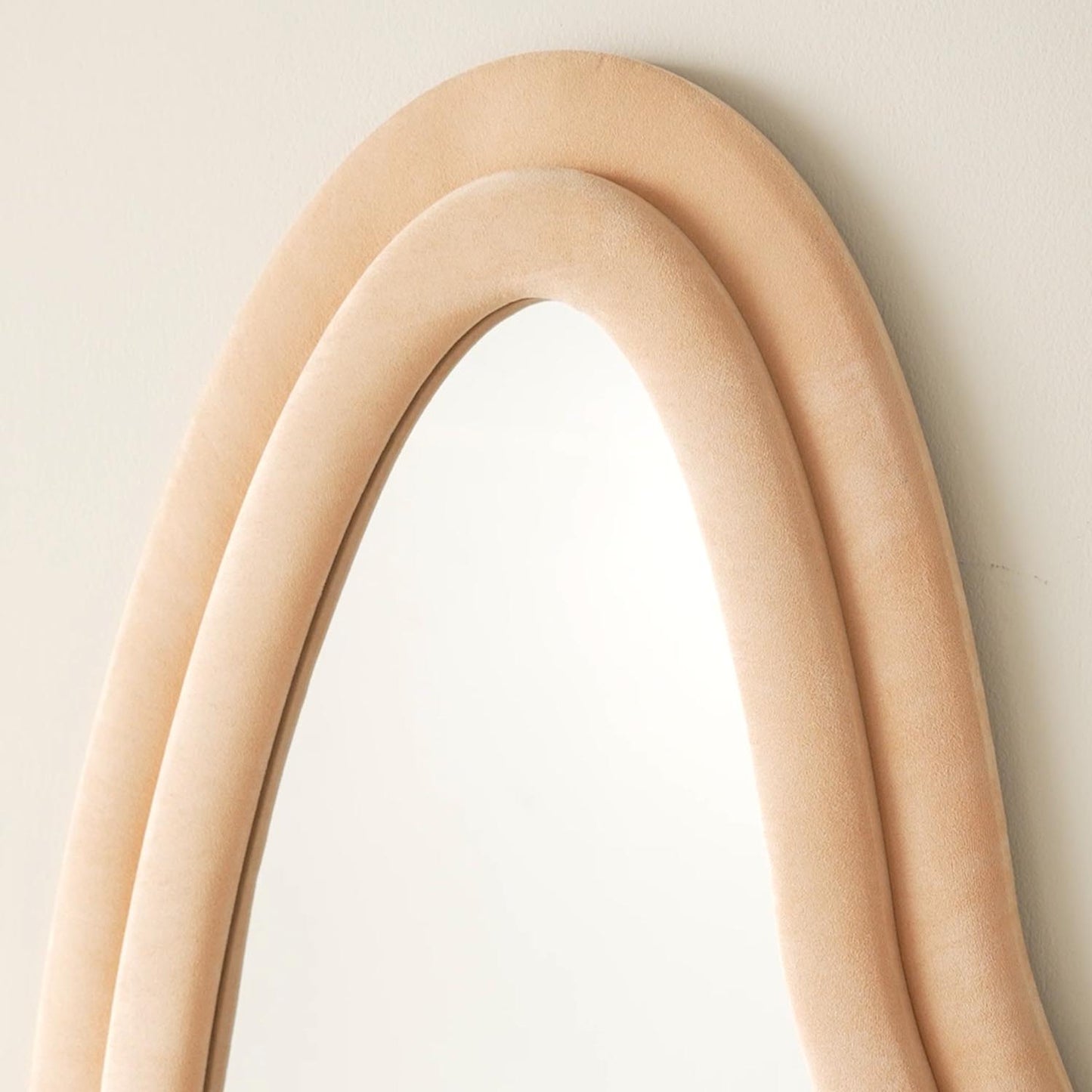 Full Length Irregular Mirror 63 in x 24 in with Flannelette Fabric Frame