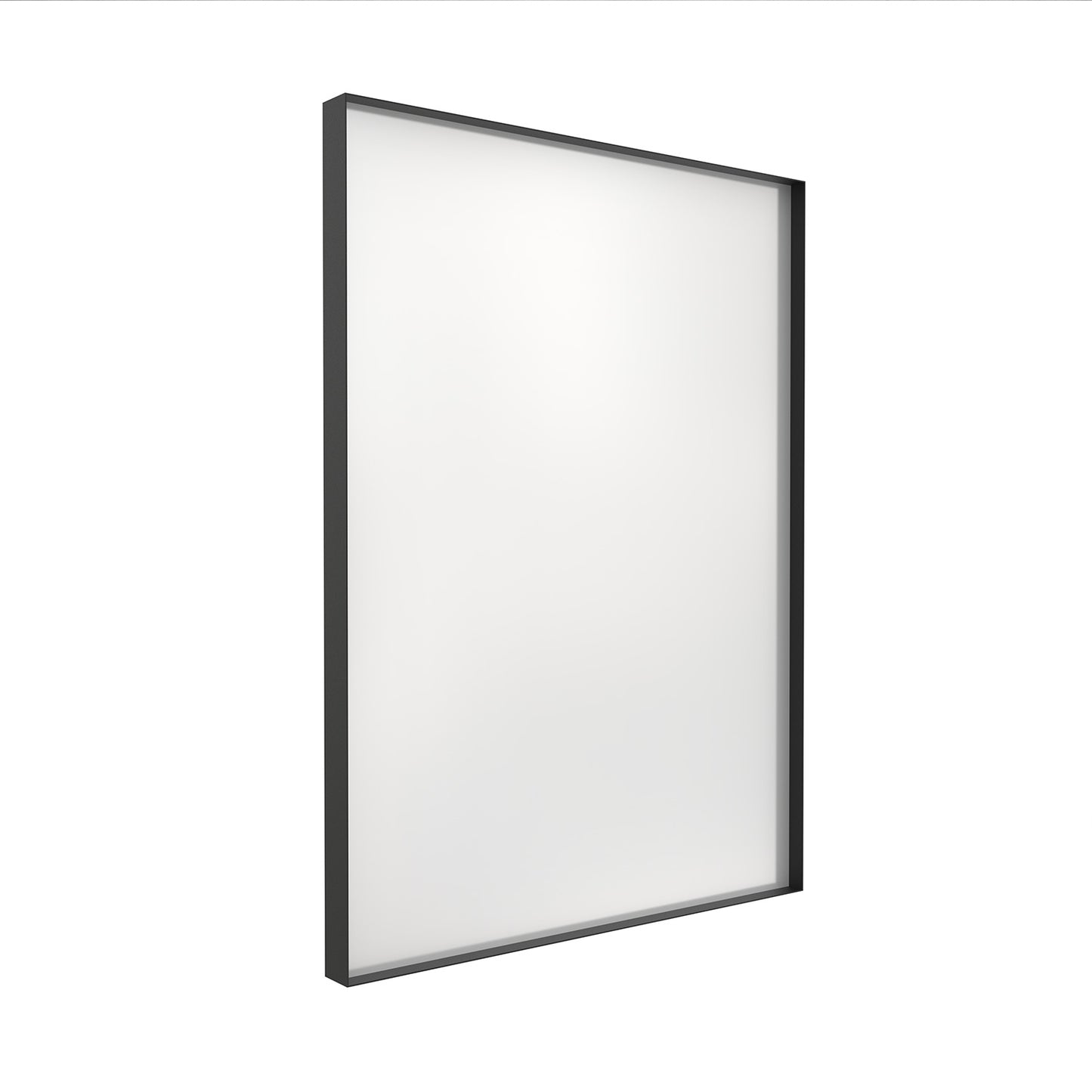 Rectangular Framed Bathroom Mirror Right Angle in Matte Black