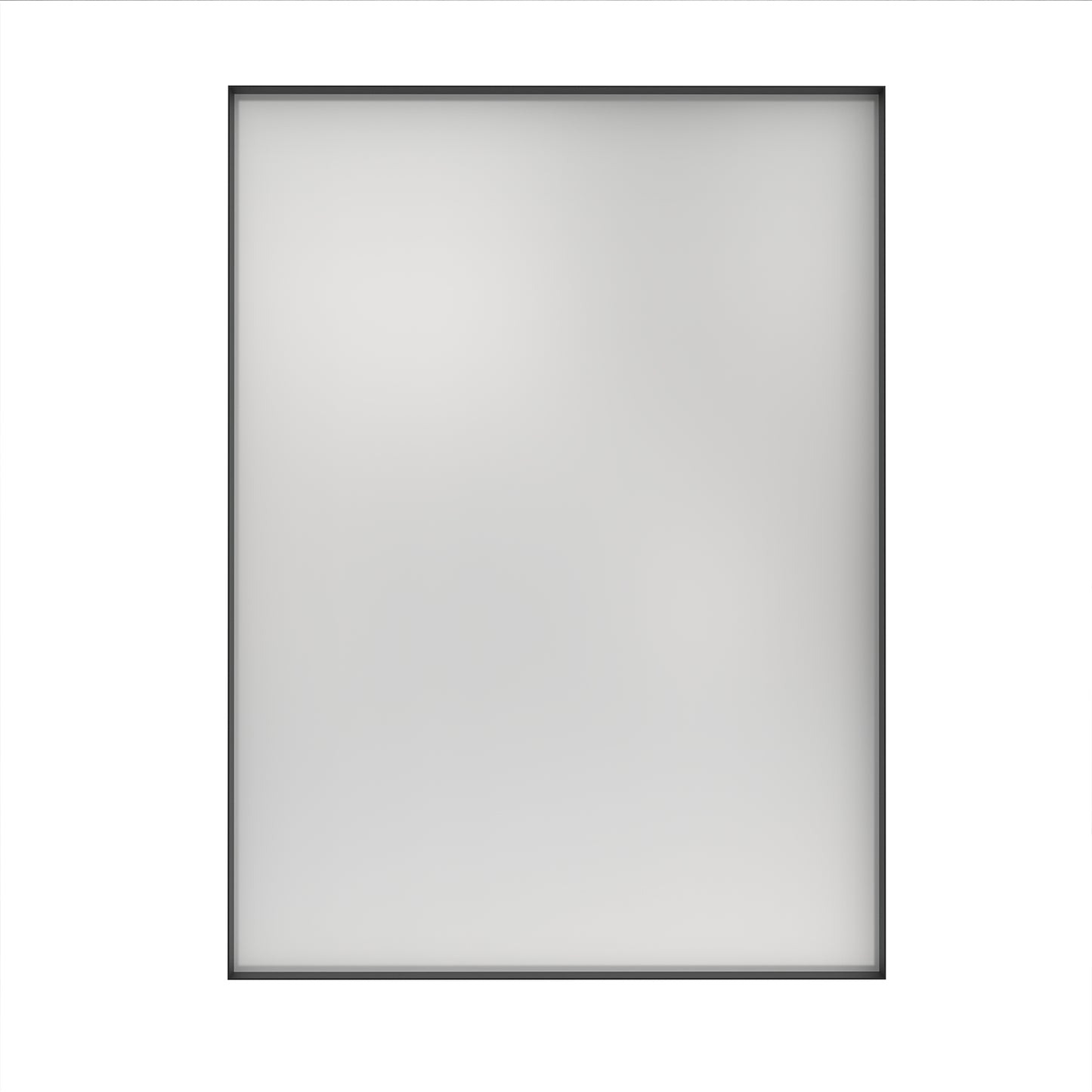 Rectangular Framed Bathroom Mirror Right Angle in Matte Black