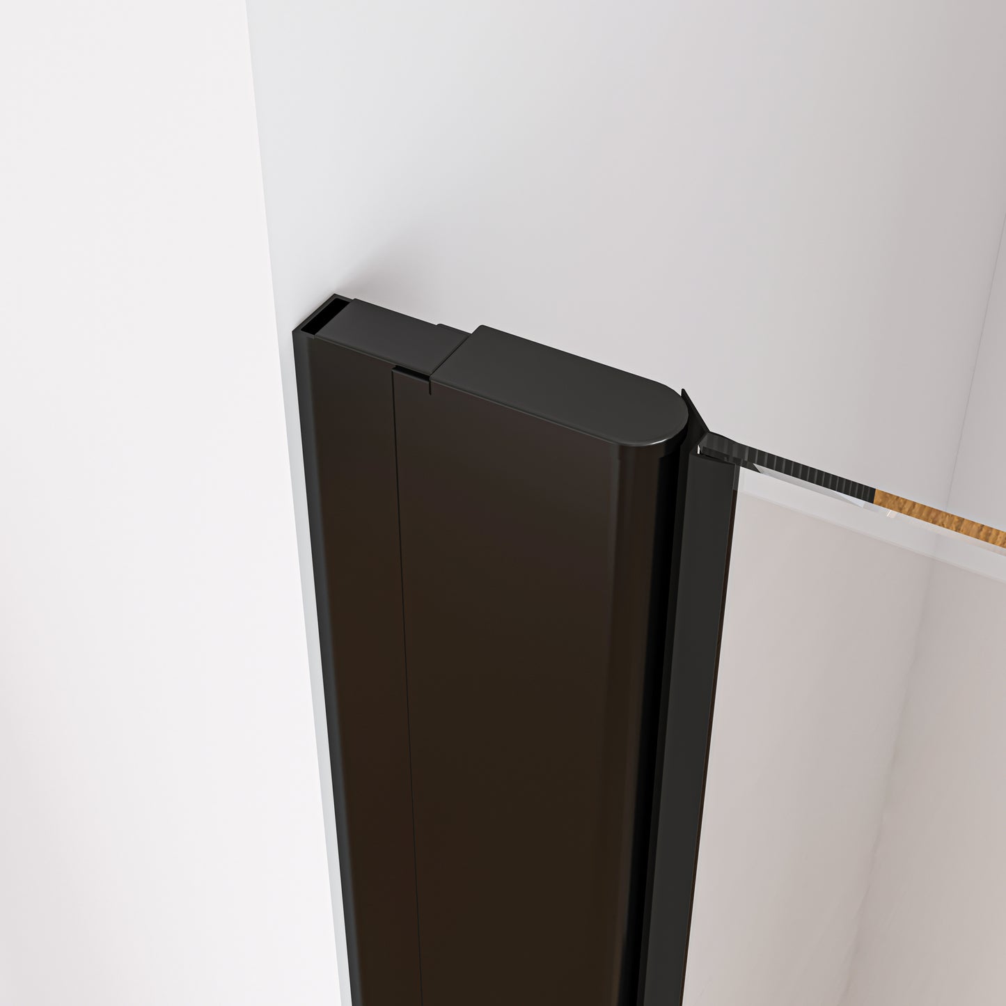 Swing Semi-Frameless Shower Door Matte Black Clear Glass
