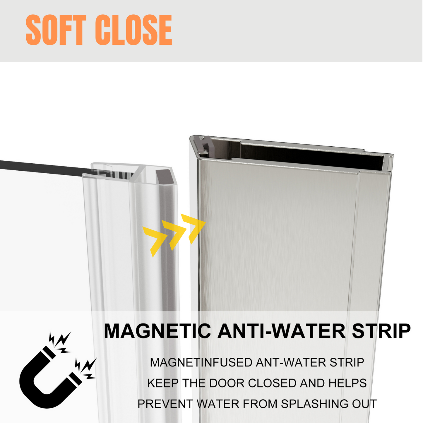 TOOLKISS Bi-Fold Frameless Shower Doors Customization(BFH)