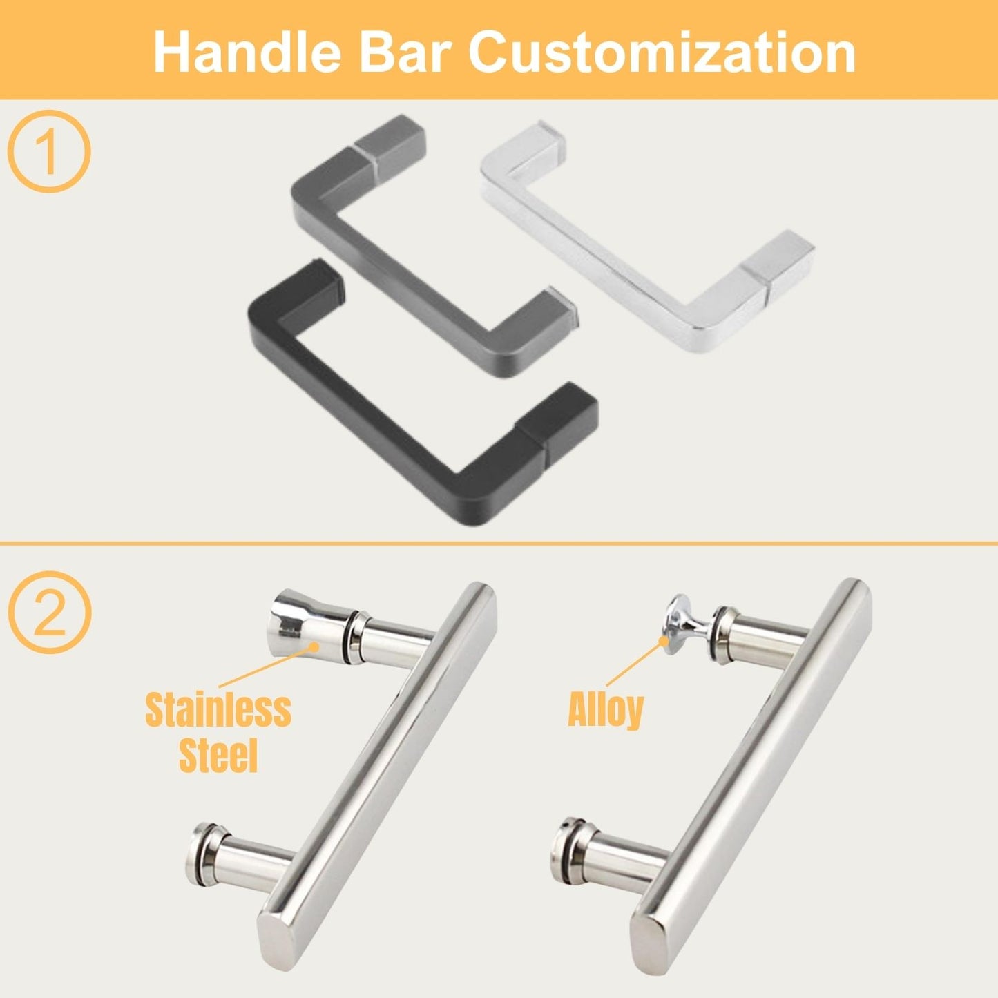 TOOLKISS Bi-Fold Frameless Shower Doors Customization(BFH)