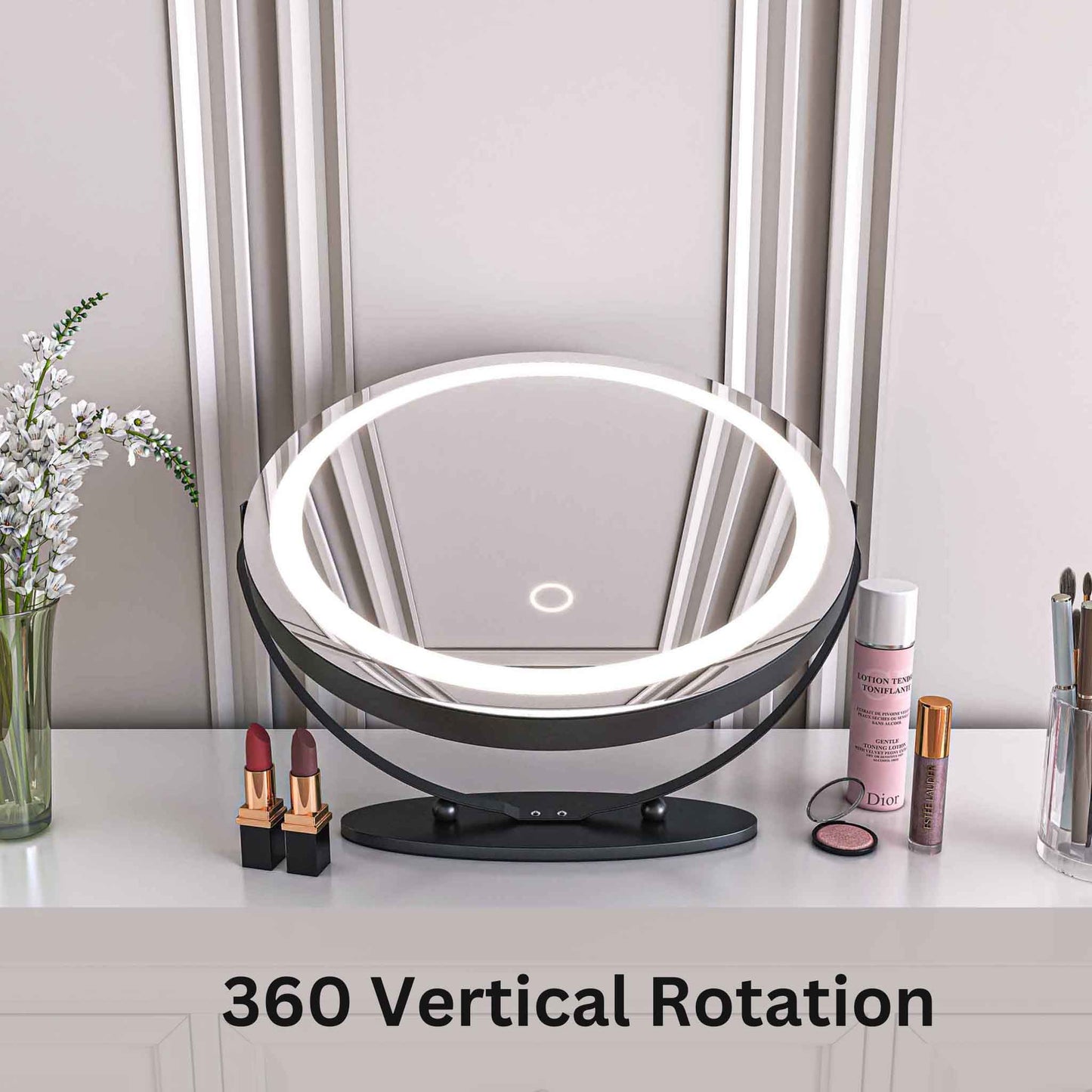 19'' Round Makeup Vanity Mirror with Lights for Bathroom Table