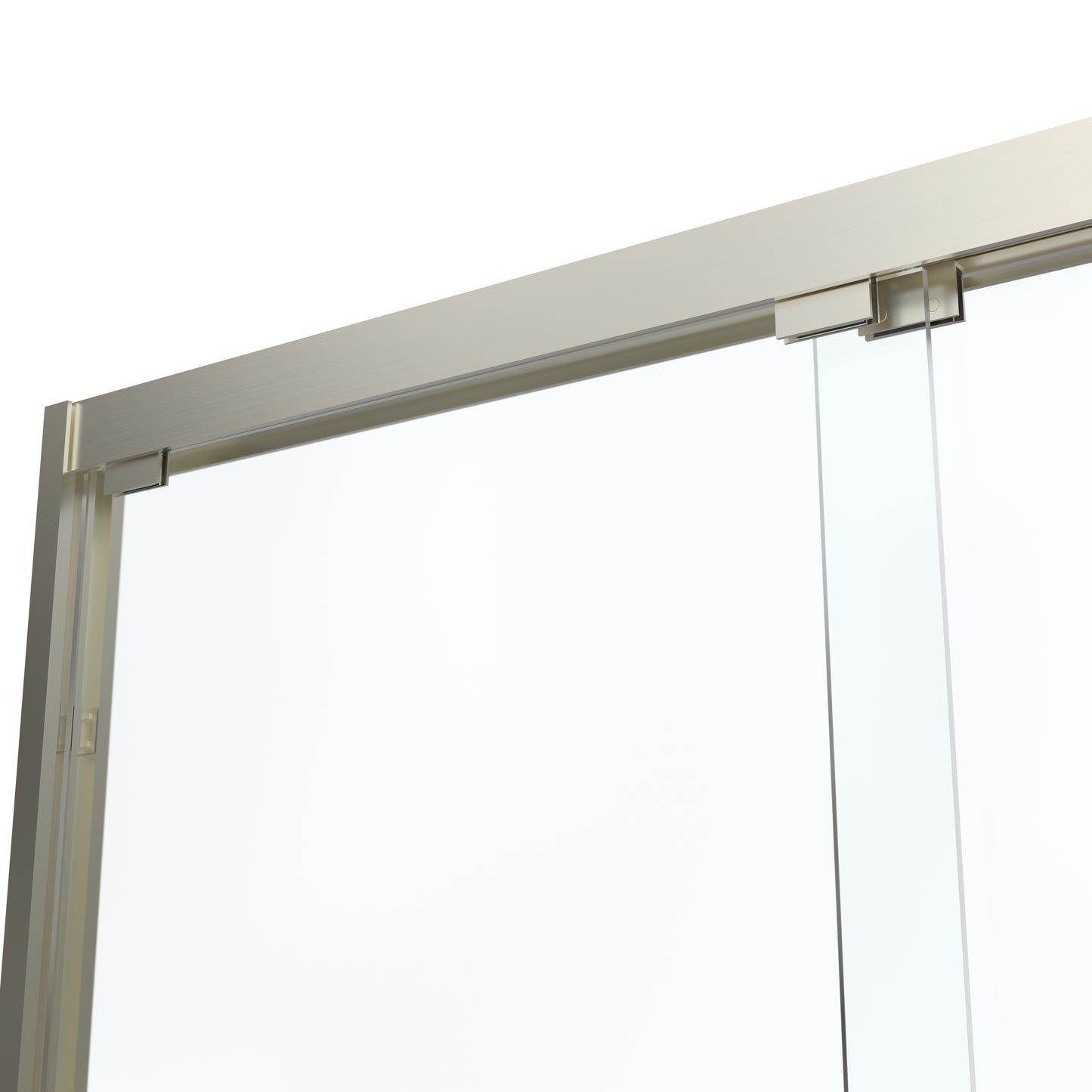 56 to 60 in. W x 76 in. H Sliding Semi Framed Shower Door in Brushed Nickel with Clear Glass