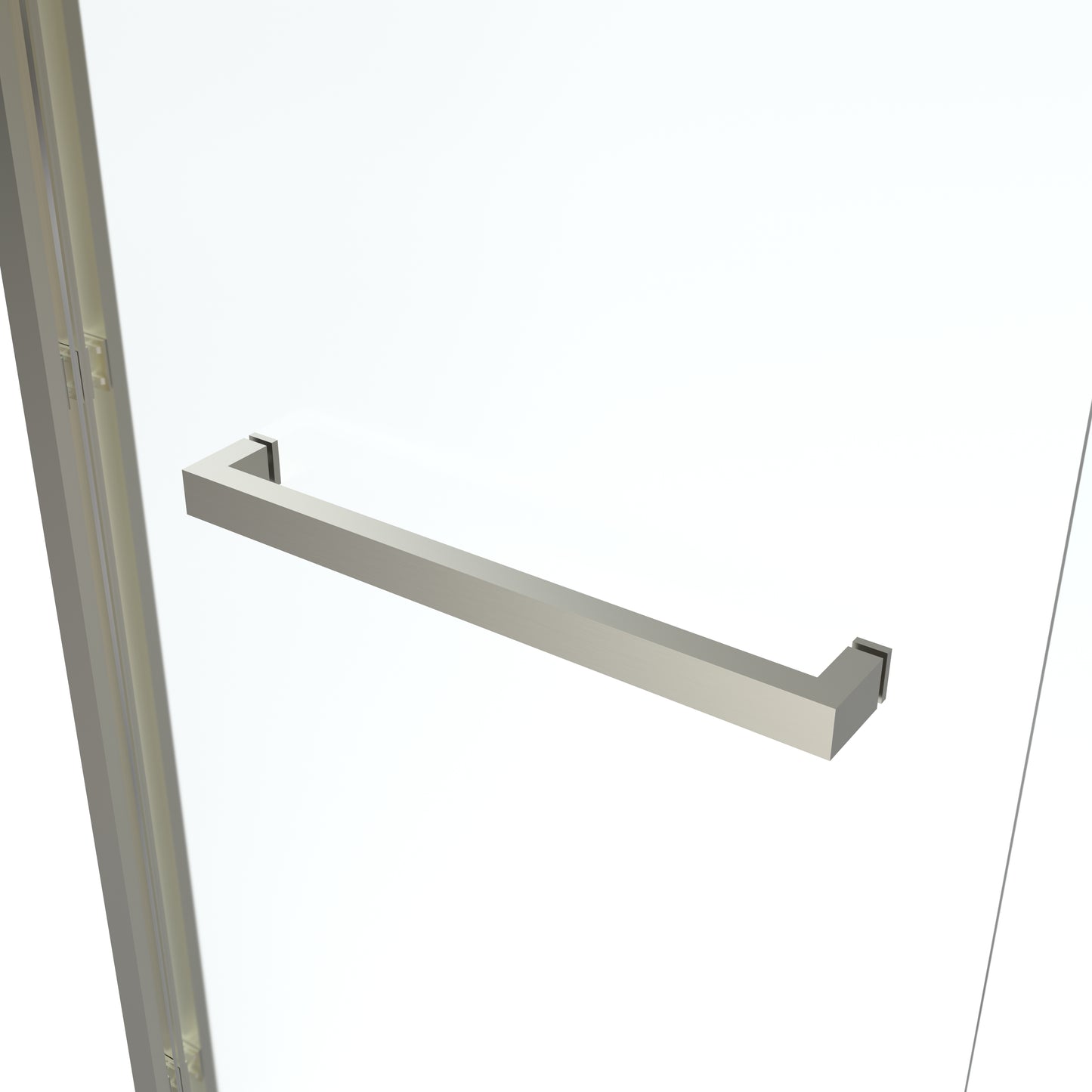 56 to 60 in. W x 76 in. H Sliding Semi Framed Shower Door in Brushed Nickel with Clear Glass