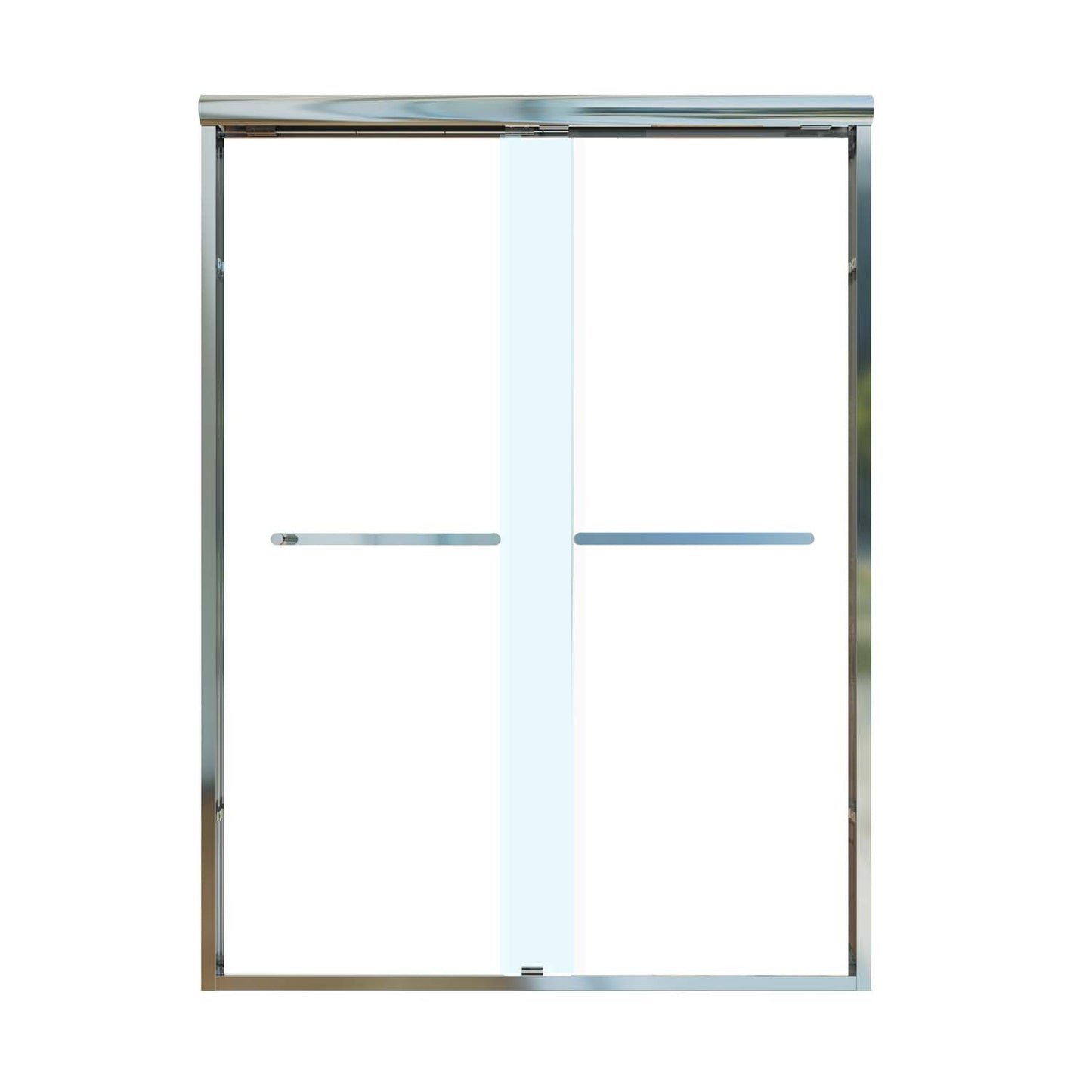 Toolkiss 50’’ to 54’’W x72’’H Semi Frameless Sliding Shower Door, Double Sliding, Chrome