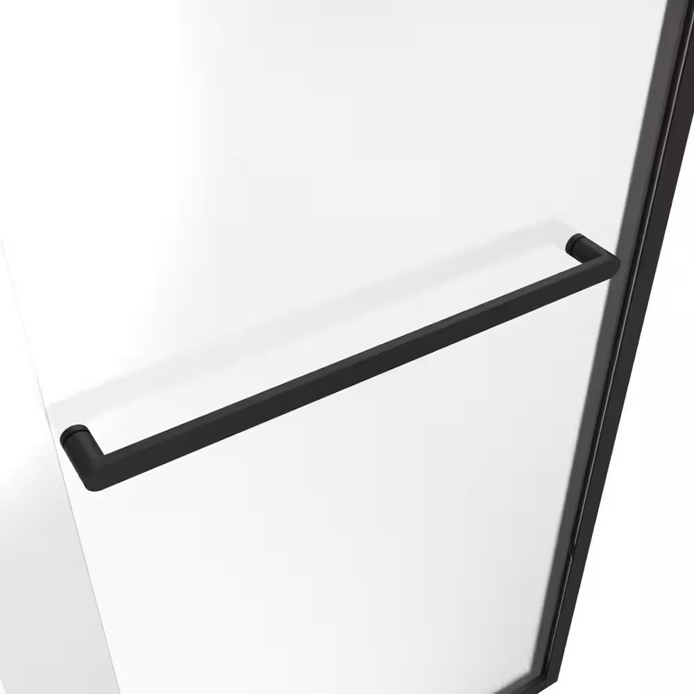 Toolkiss 50’’ to 54’’W x72’’H Semi Frameless Sliding Shower Door, Double Sliding, Matte Black