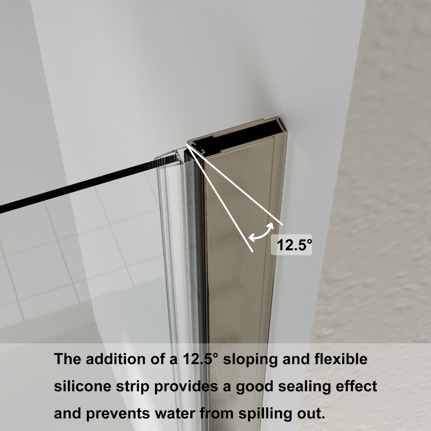 34-35.5 in. W x 72 in. H Pivot Swing Frameless Shower Door Brushed Nichel with Clear Glass