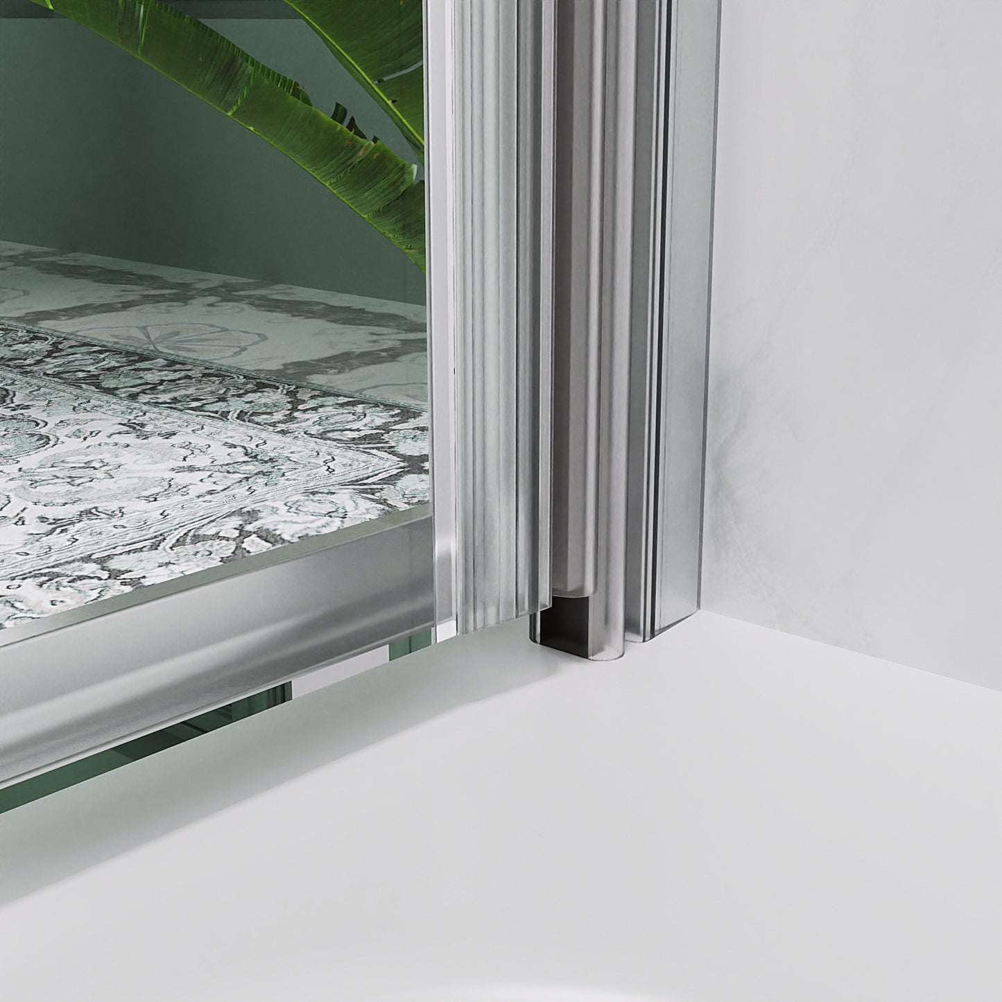 50-60 in. W x 58 in. H Sliding Frameless Bathtub Shower Door with Clear Glass