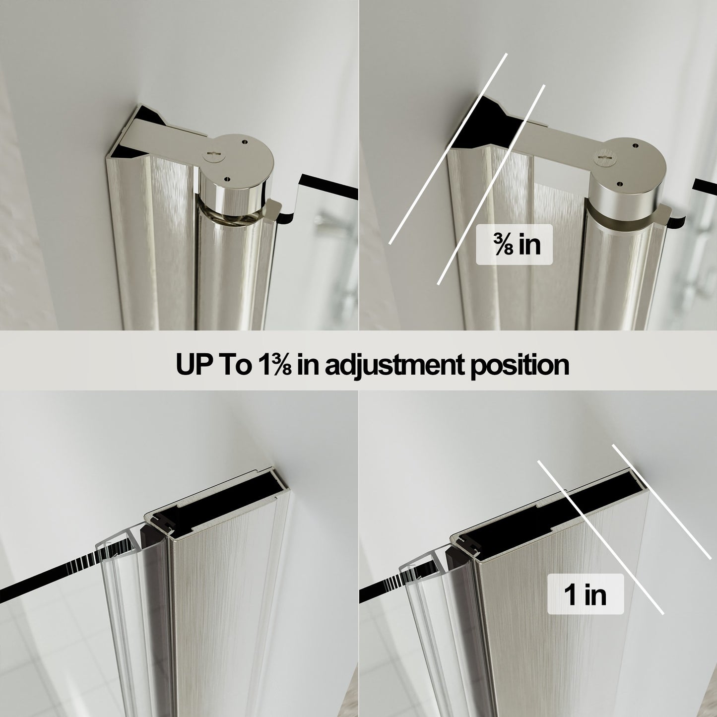 32-33.5 in. W x 72 in. H Pivot Swing Frameless Shower Door Brushed Nichel with Clear Glass