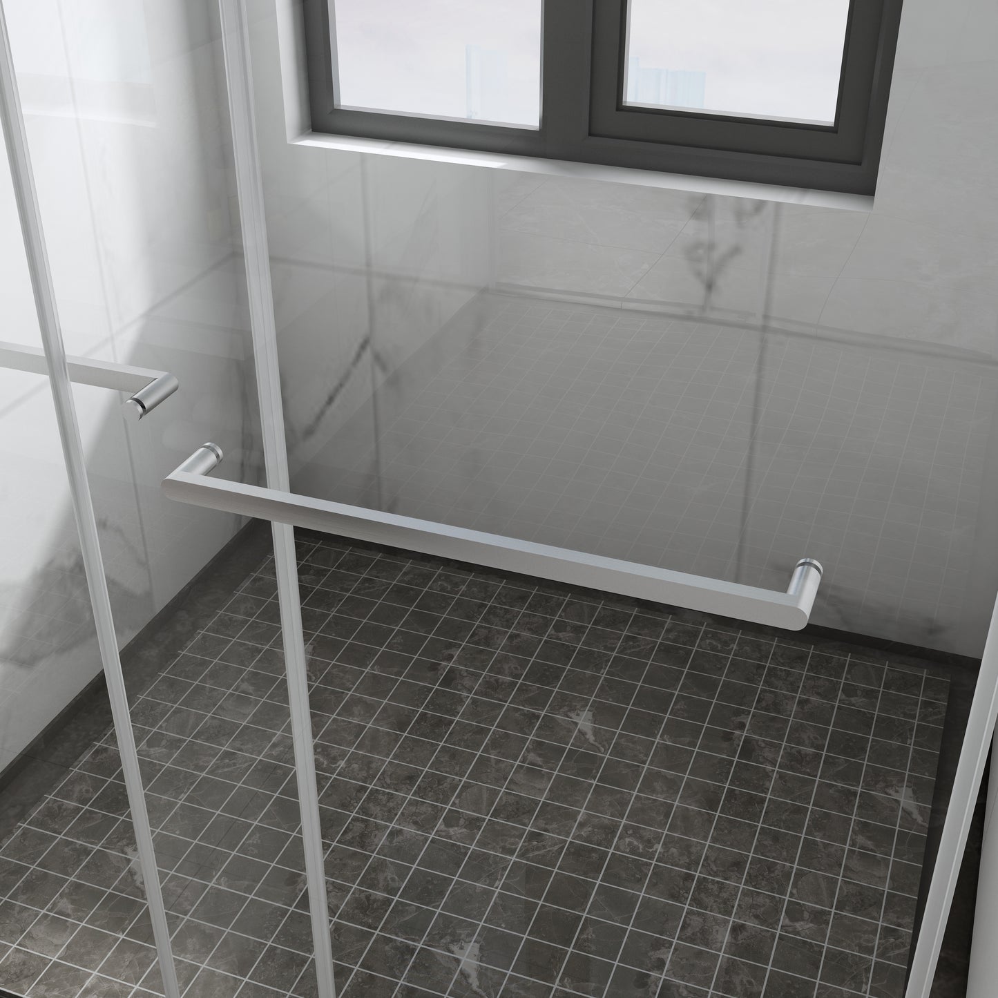 60 in. W x 76 in. H Sliding Frameless Shower Door Brushed Nickel Clear Glass