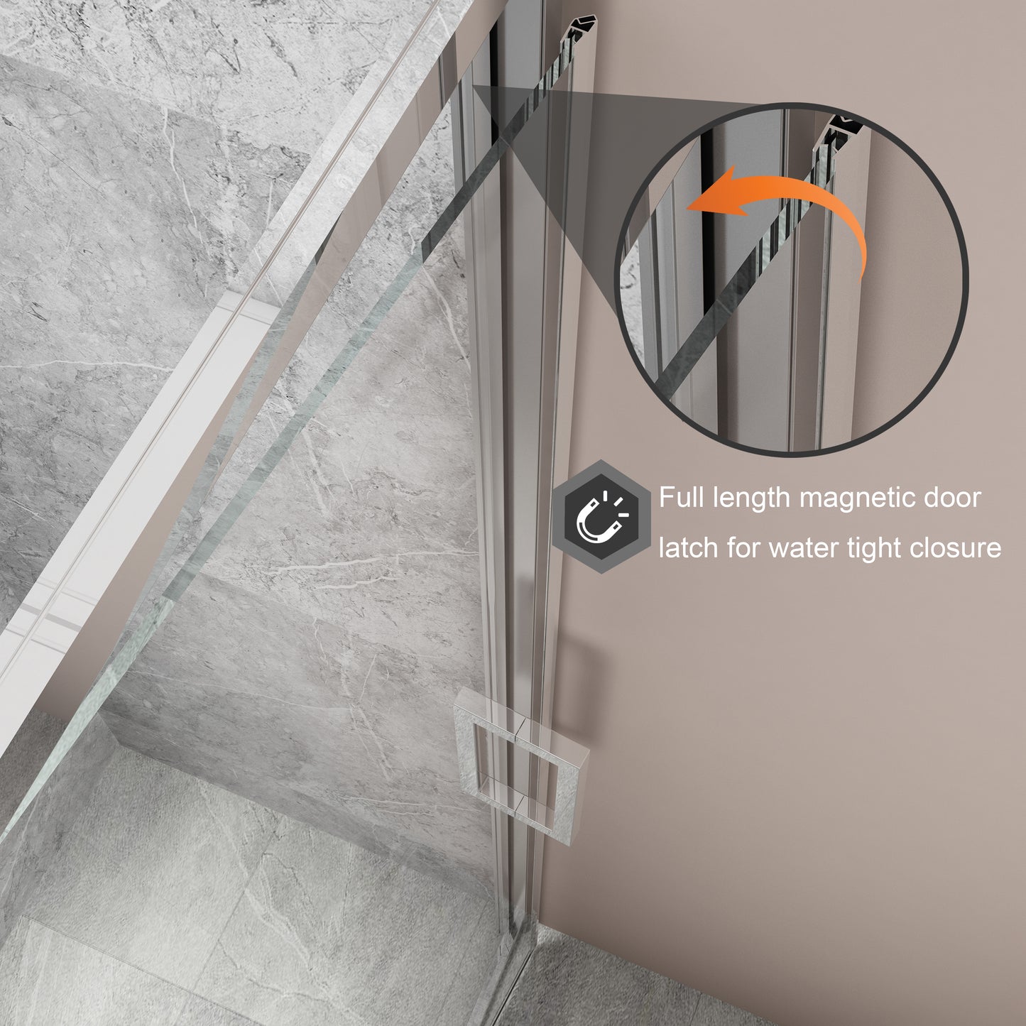 32-36 in. W x 72 in. H Pivot Swing Framed Shower Door in Chrome Clear Glass