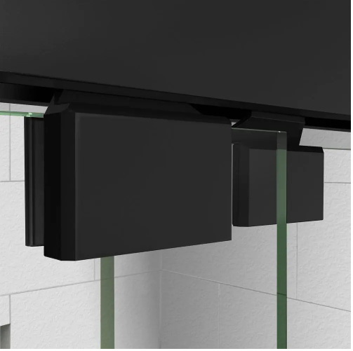 56-60 in. W x 76 in. H Sliding Semi-Frameless Shower Door Matte Black Clear Glass