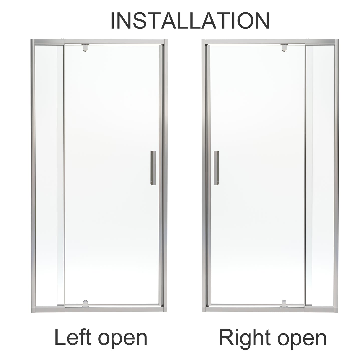 32-36 in. W x 72 in. H Pivot Swing Framed Shower Door in Chrome Clear Glass