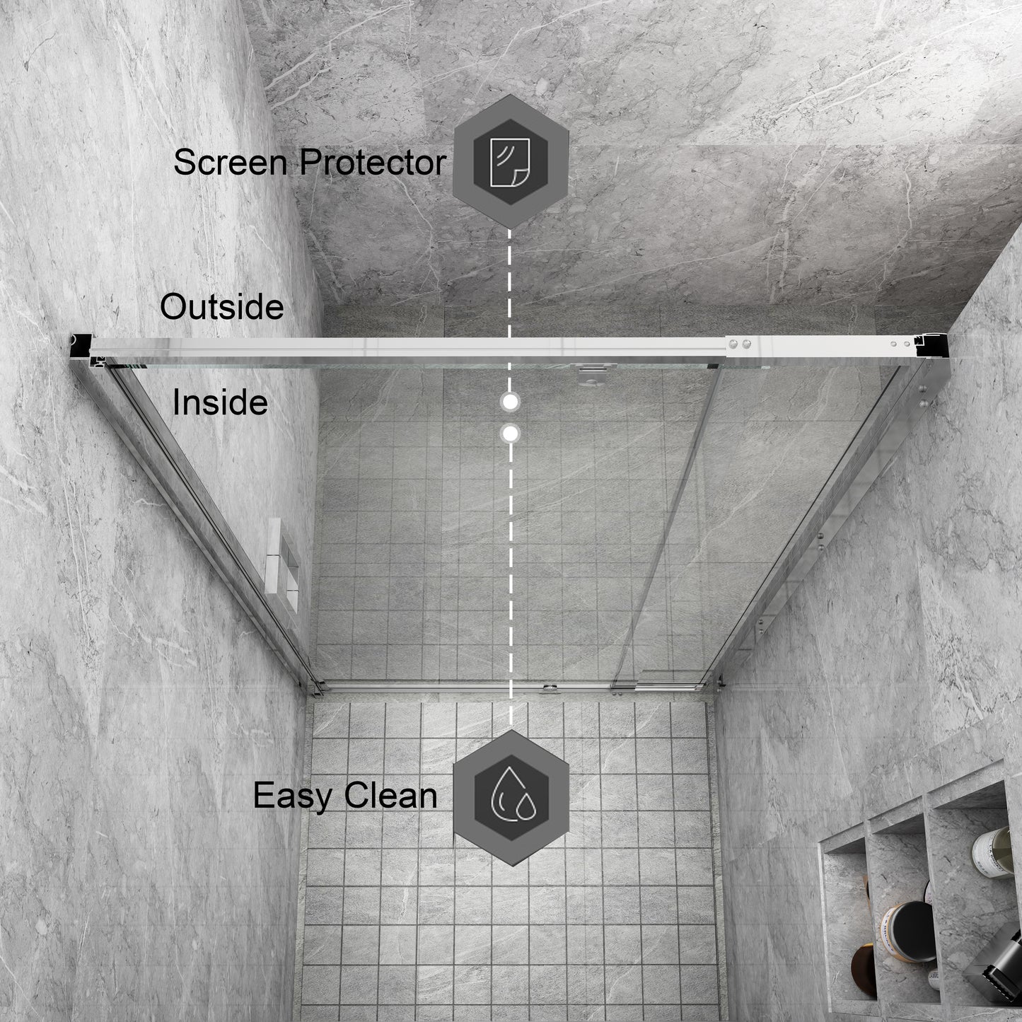 32-36 in. W x 72 in. H Pivot Swing Framed Shower Door in Chrome Clear Glass