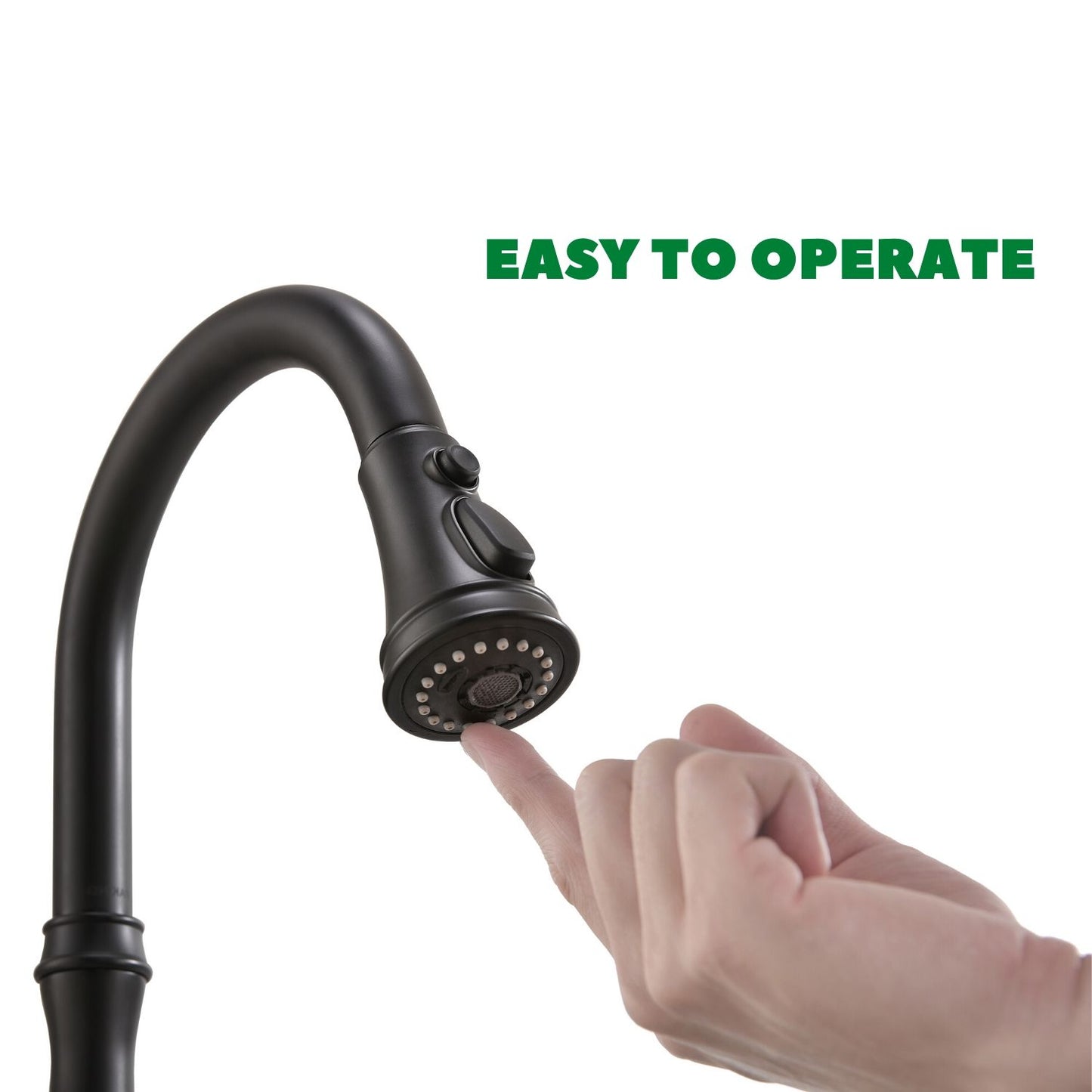 Multifunctional Kitchen Faucet with Pull Down Sprayer Single Handle Matte Black