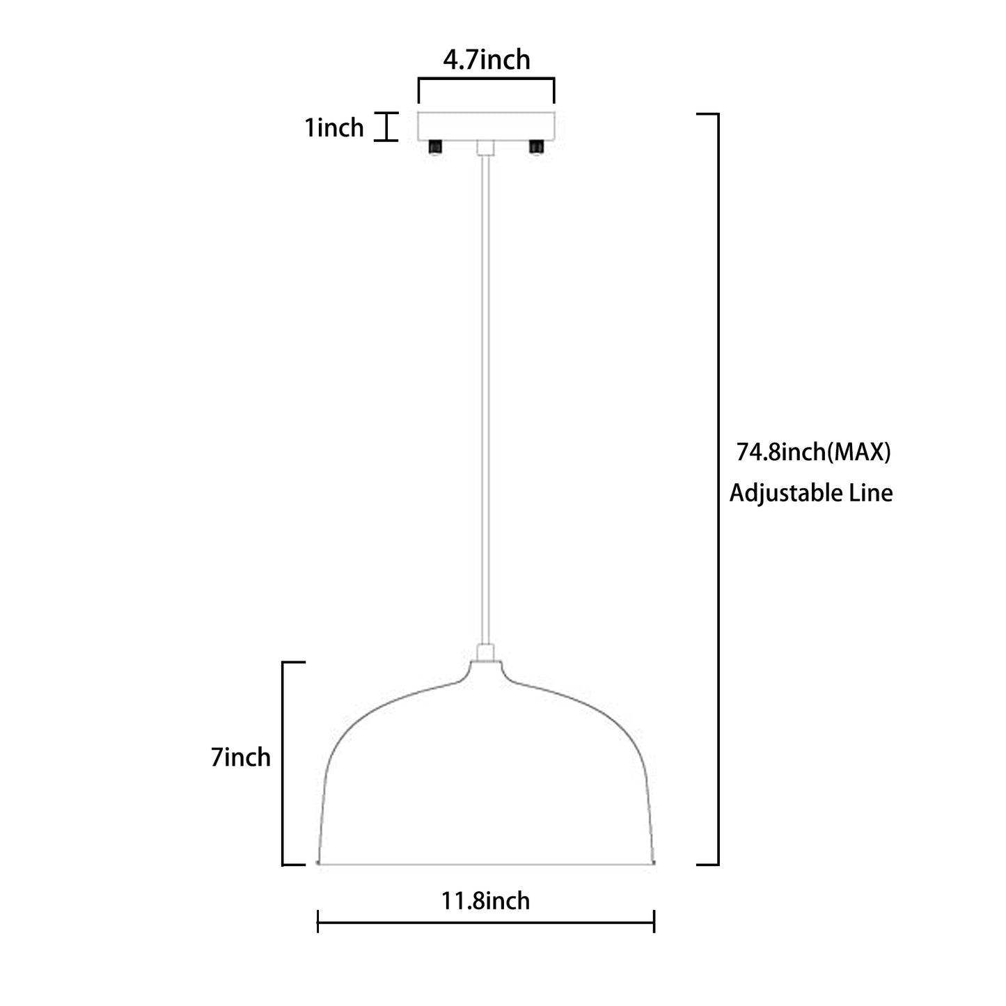 CAD LED Matte Black Island Pendant Light