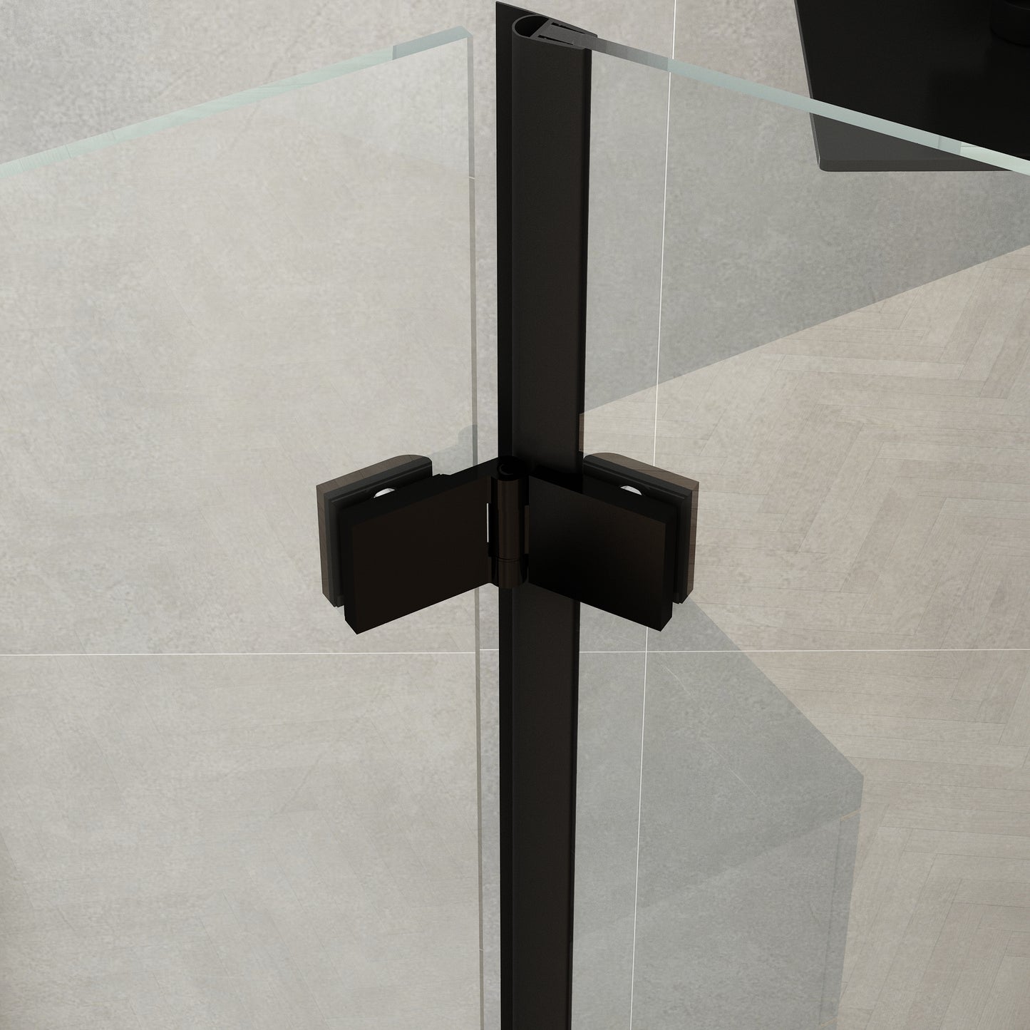 36-37 1/4'' in. W x 72 in. H Bi-Fold Minimalist Frameless Shower Door Matte Black Clear Glass
