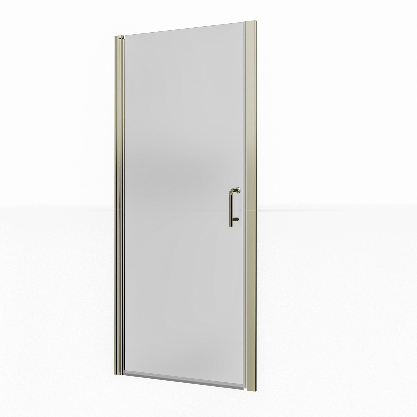 34-35.5 in. W x 72 in. H Pivot Swing Frameless Shower Door Brushed Nichel with Clear Glass