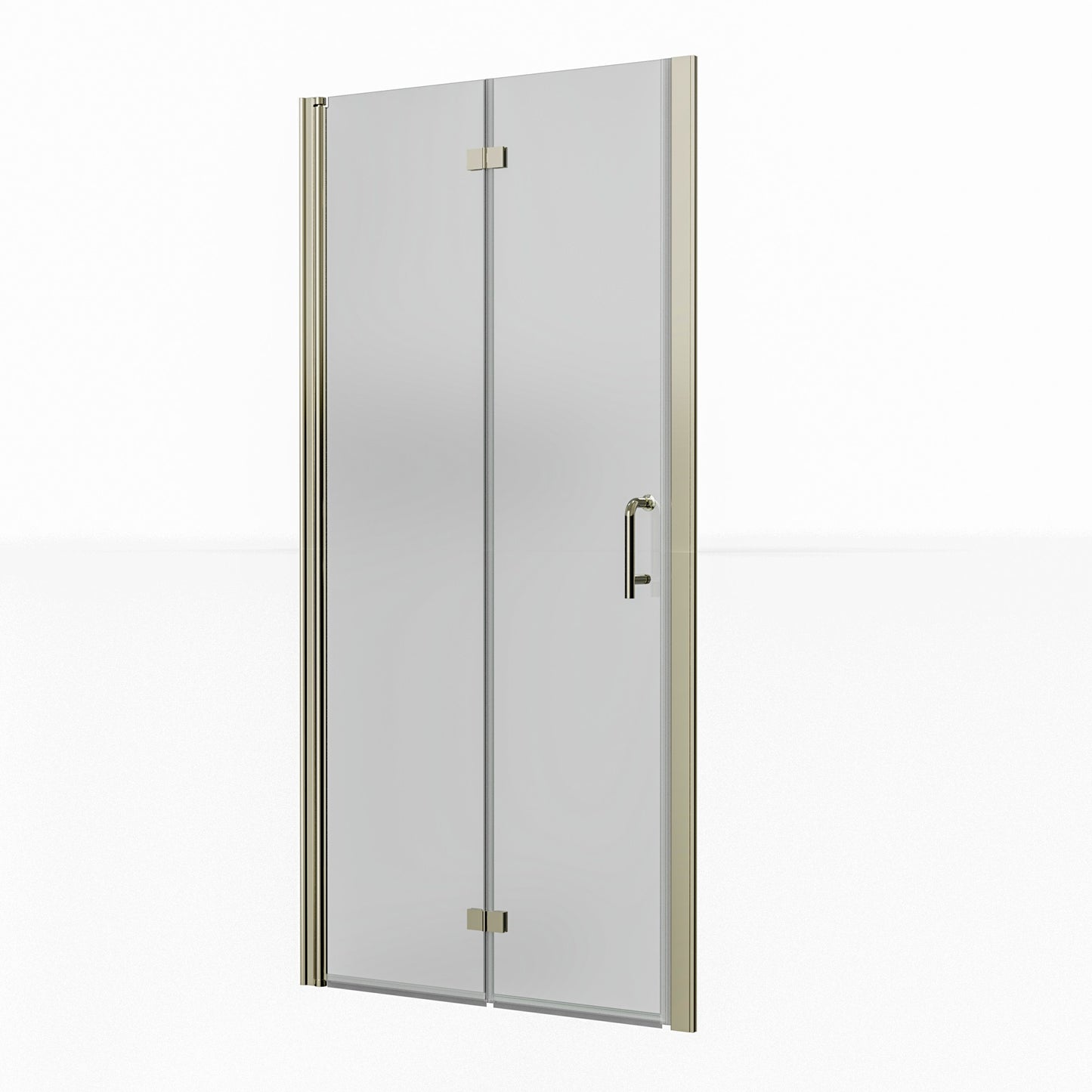 36-37.5 in. W x 72 in. H Bi-Fold Minimalist Frameless Shower Door Brushed Nichel Clear Glass