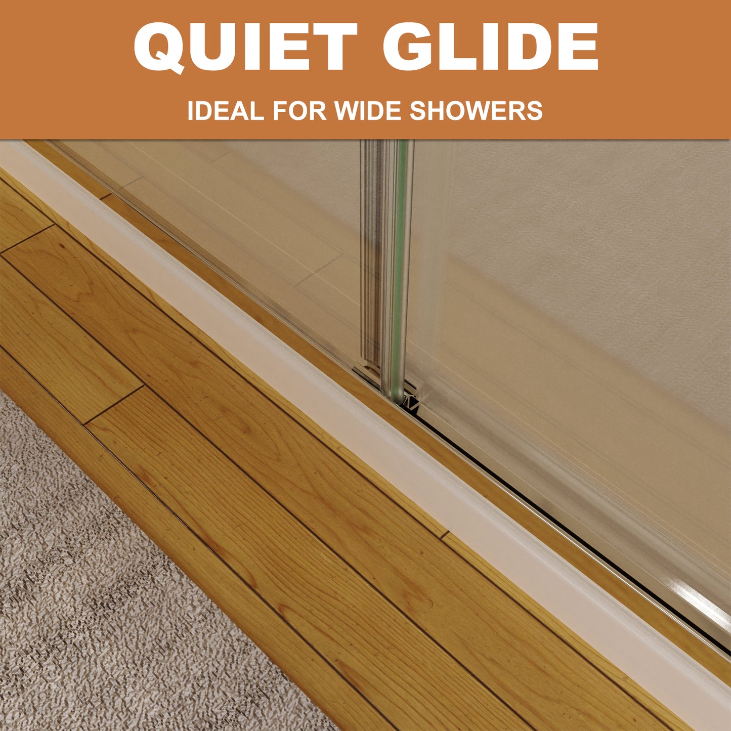 54 in. W x 72 in. H Sliding Frameless Shower Door Brushed Nickel Clear Glass