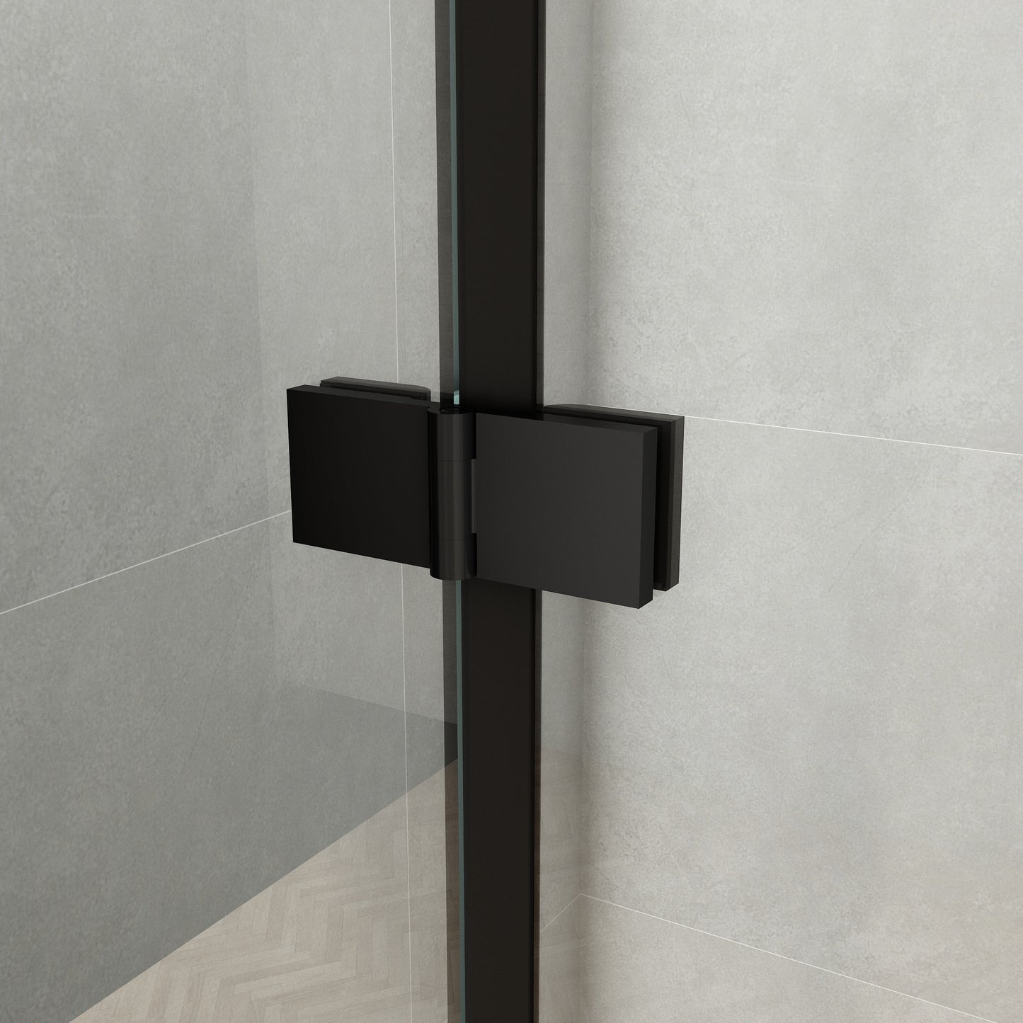 36-37 1/4'' in. W x 72 in. H Bi-Fold Minimalist Frameless Shower Door Matte Black Clear Glass