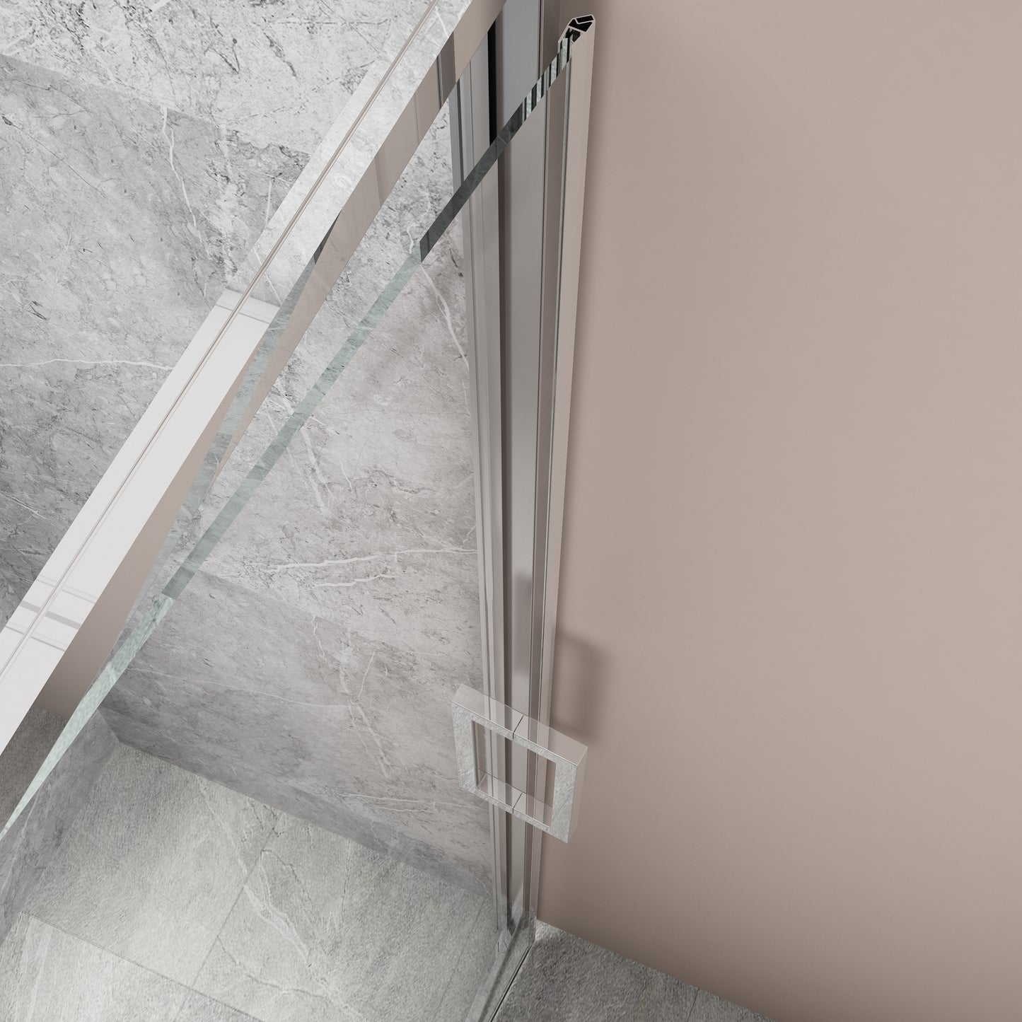 32-36 in. W x 72 in. H Pivot Swing Framed Shower Door in Chrome Clear Glass