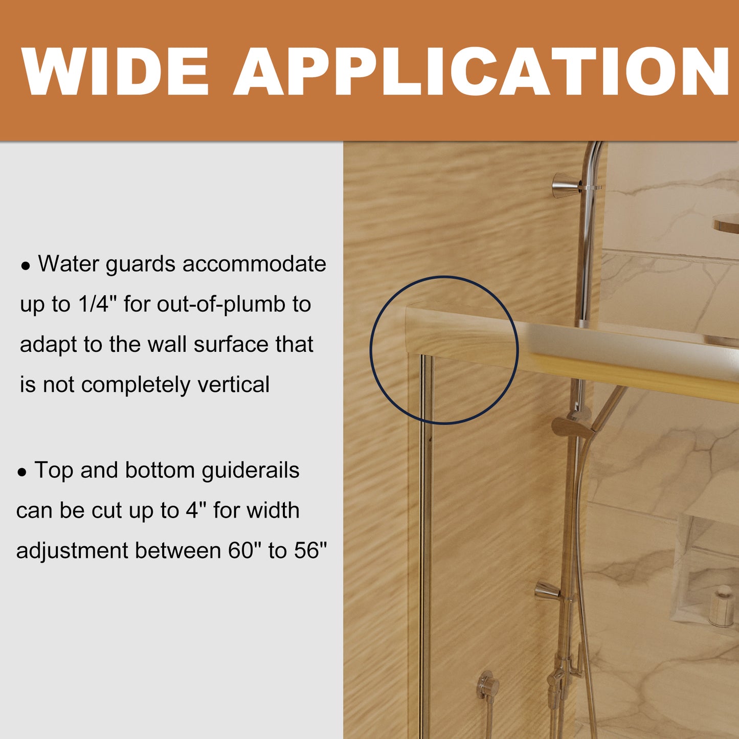 54 in. W x 72 in. H Sliding Frameless Shower Door Brushed Nickel Clear Glass