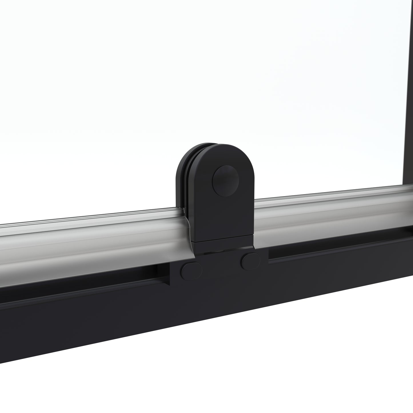 32-36 in. W x 72 in. H Pivot Swing Framed Shower Door Matte Black Clear Glass