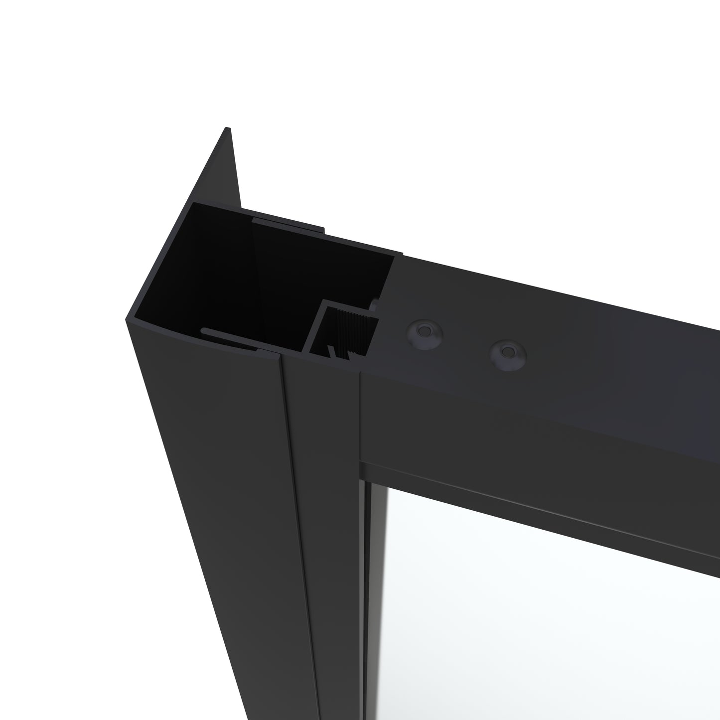 32-36 in. W x 72 in. H Pivot Swing Framed Shower Door Matte Black Clear Glass