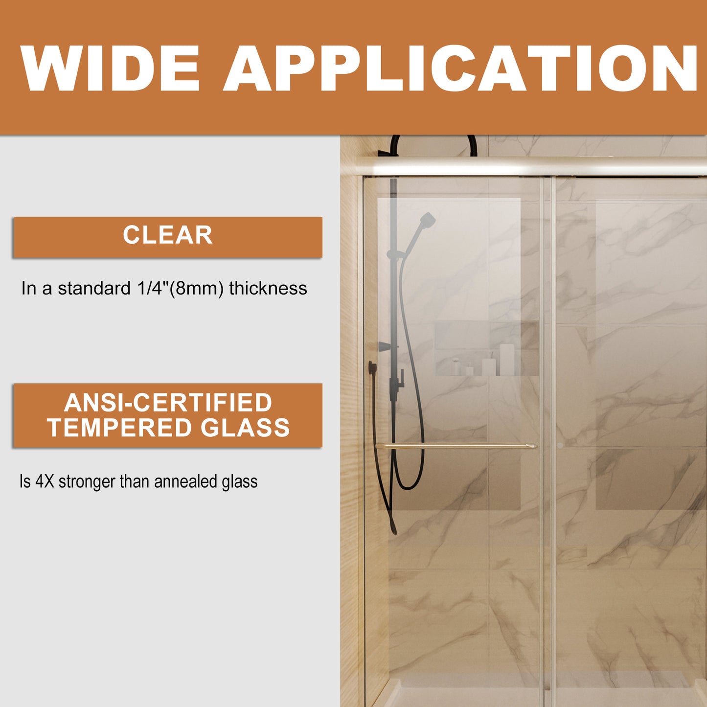 54 in. W x 72 in. H Sliding Frameless Shower Door Brushed Nickel Clear Glass