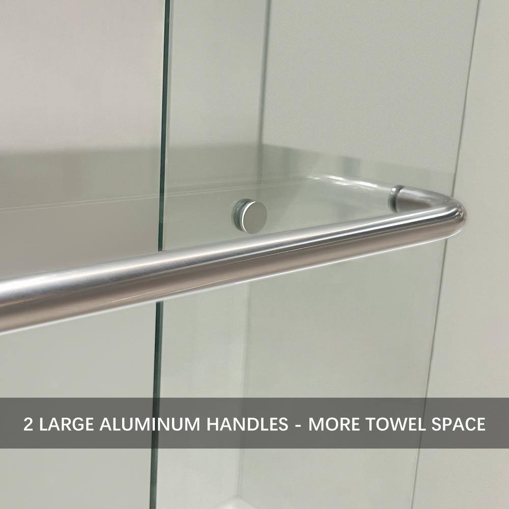 60 in. W x 70 in. H Sliding Framed Shower Door in Chrome Finish with Clear Glass