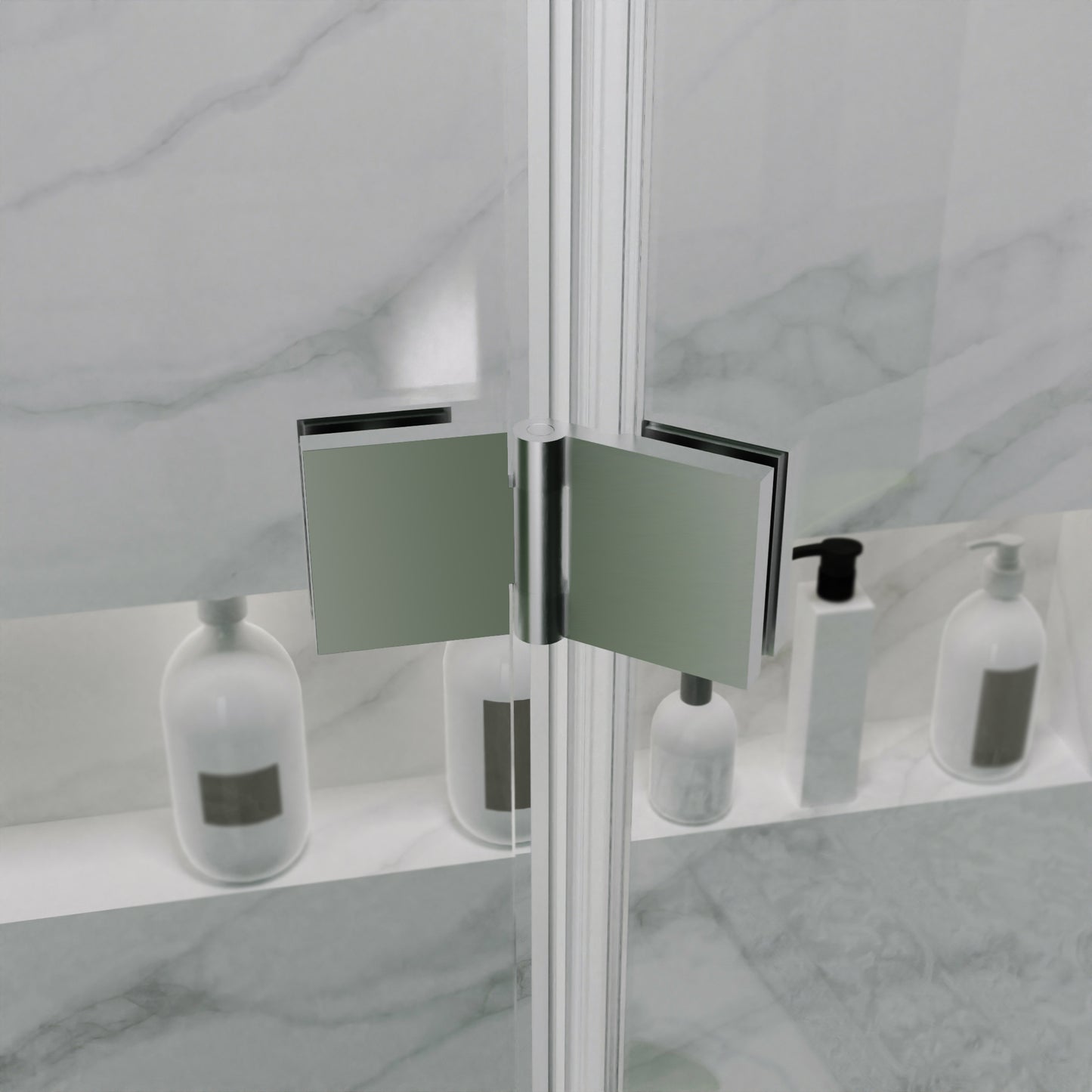 47.75 in. W x 58 in. H Bi-Fold Frameless Bathtub Shower Door with Clear Glass