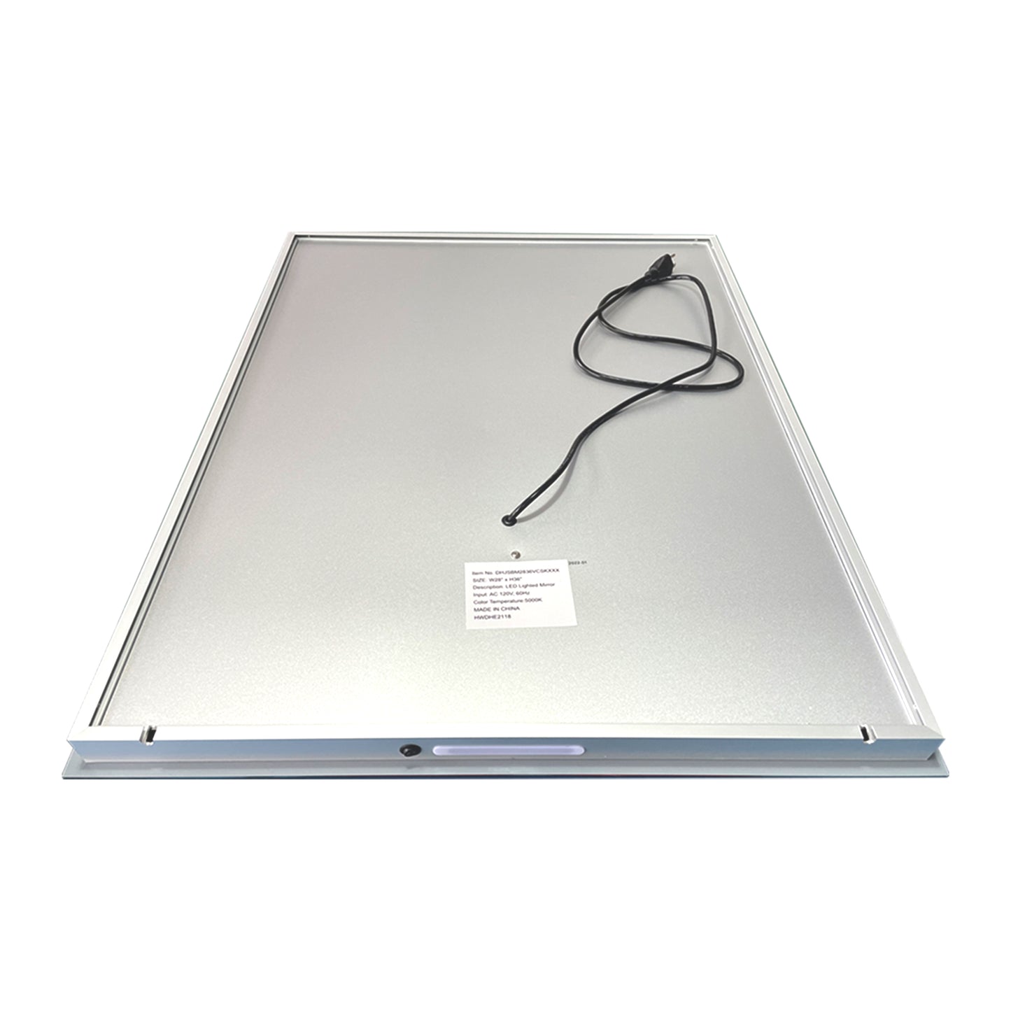 CAD 28 in. W x 36 in. H LED Rectangular Frameless Anti-Fog Wall Bathroom Mirror with Night Light