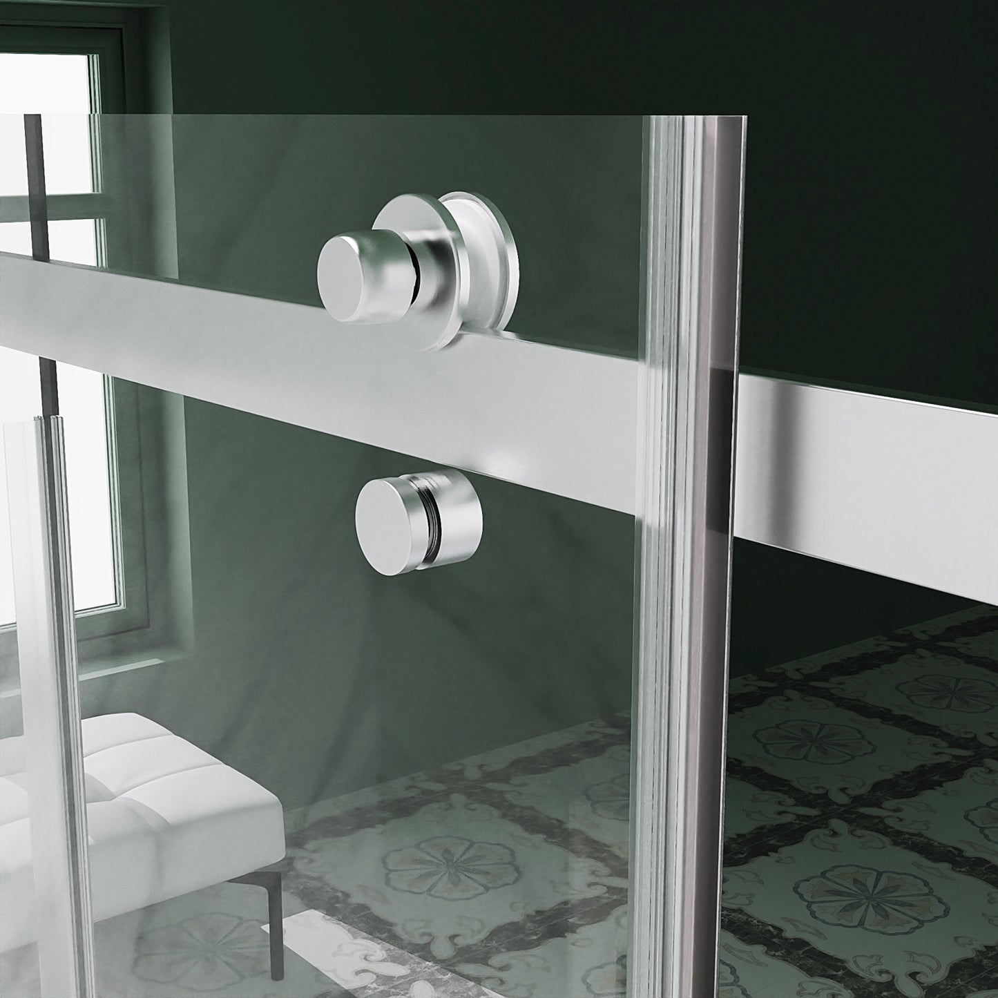 50-60 in. W x 58 in. H Sliding Frameless Bathtub Shower Door with Clear Glass