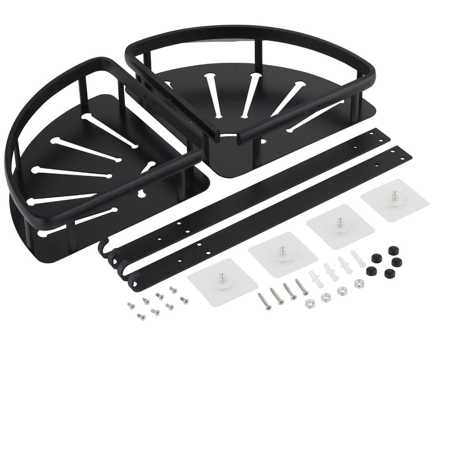 Aluminum Corner Shower Caddy in Matte Black