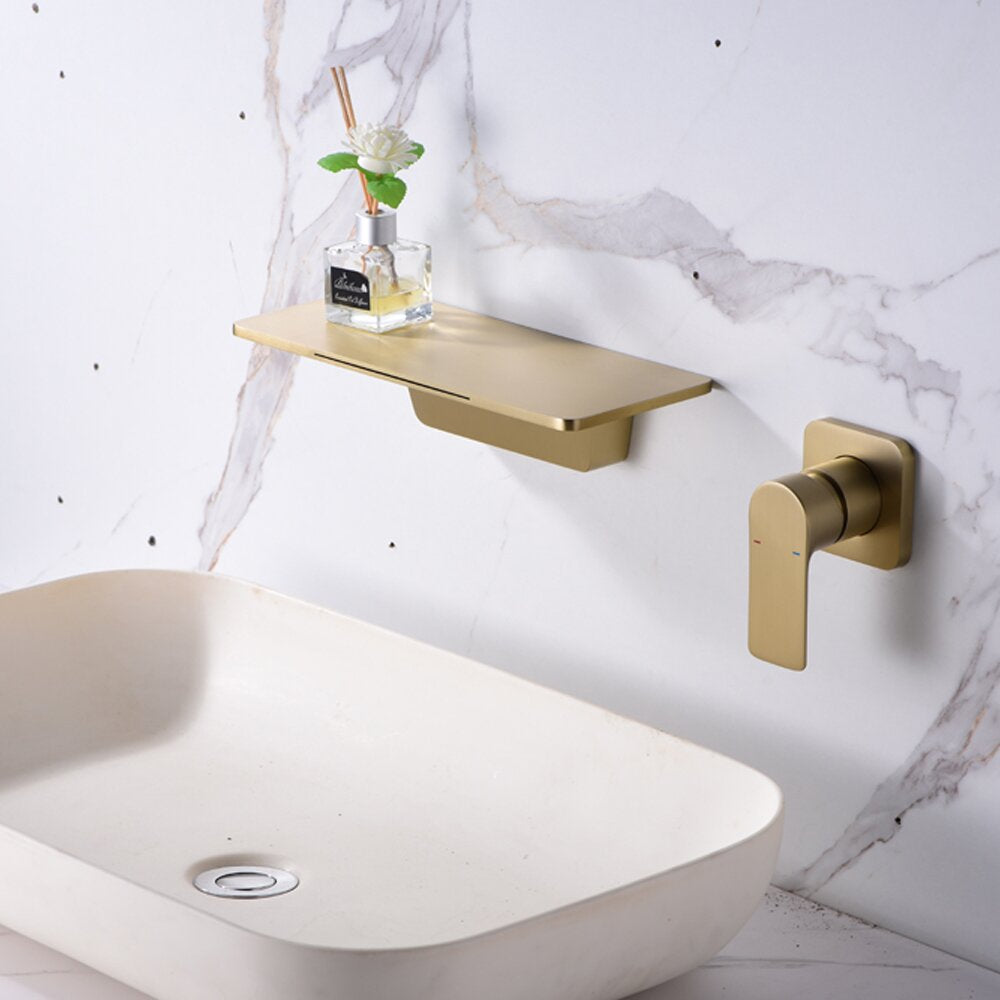 Solid Brass Wall Mounted Bathroom Faucet