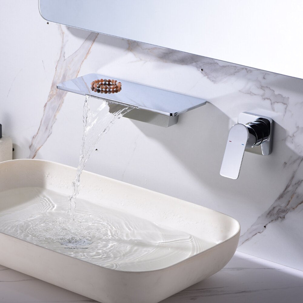 Solid Brass Wall Mounted Bathroom Faucet
