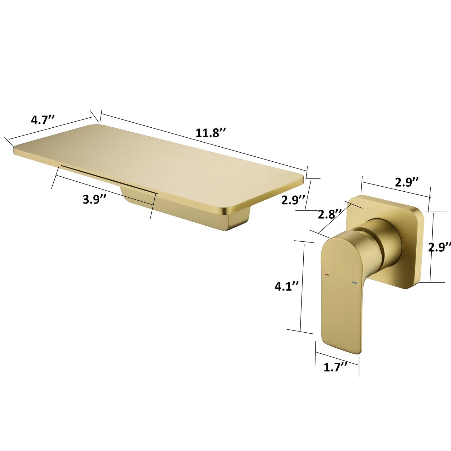 Solid Brass Wall Mounted Bathroom Faucet
