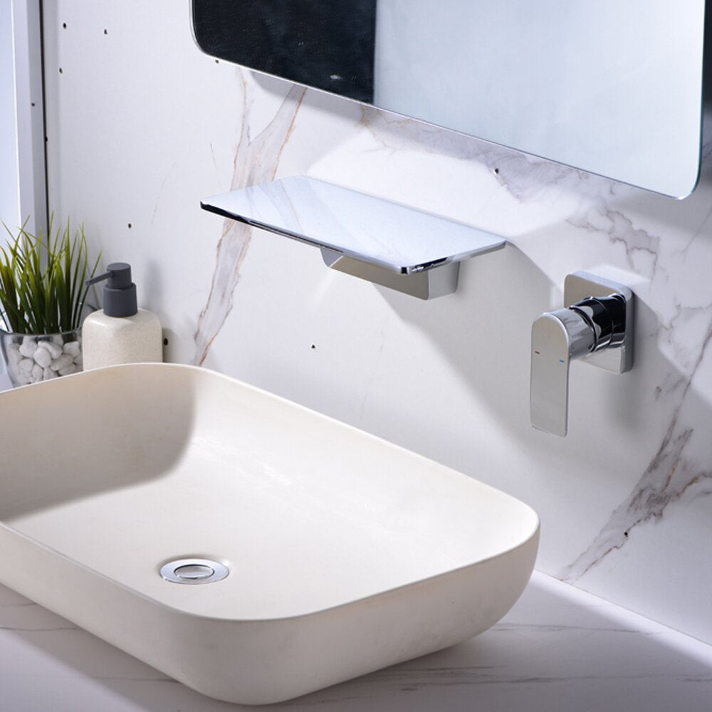 Solid Brass Wall Mounted Bathroom Faucet