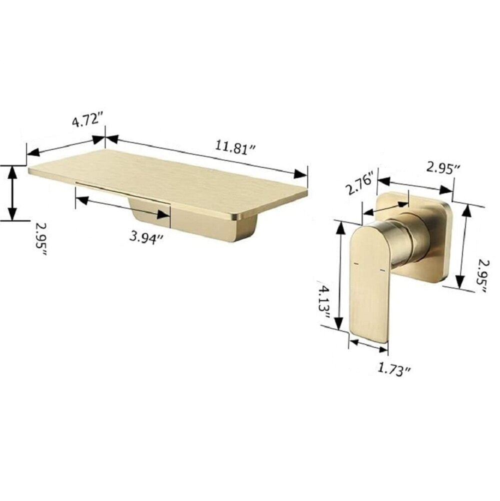 Solid Brass Wall Mounted Bathroom Faucet