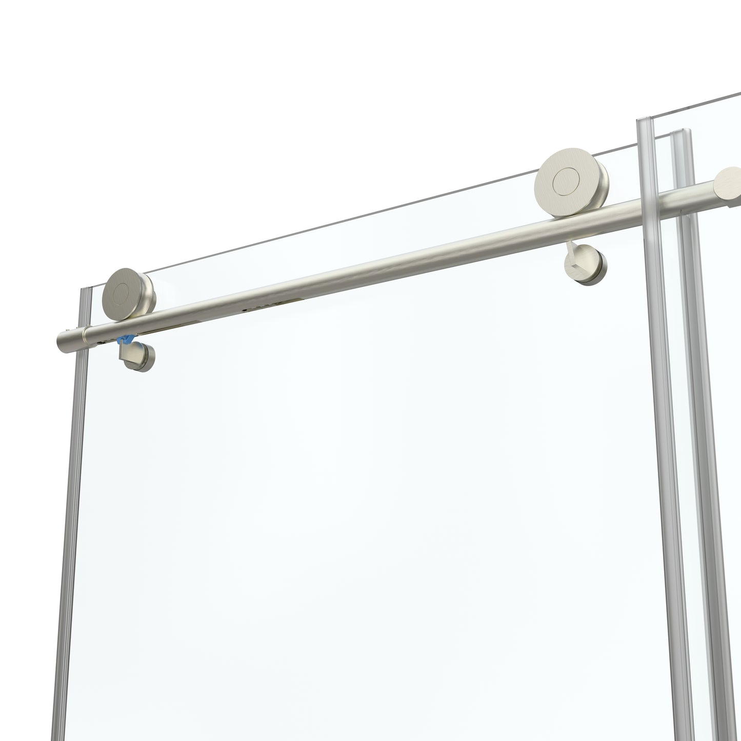 57-60 in. W x 76 in. H Sliding Semi-Frameless Shower Door Brushed Nickel Clear Glass