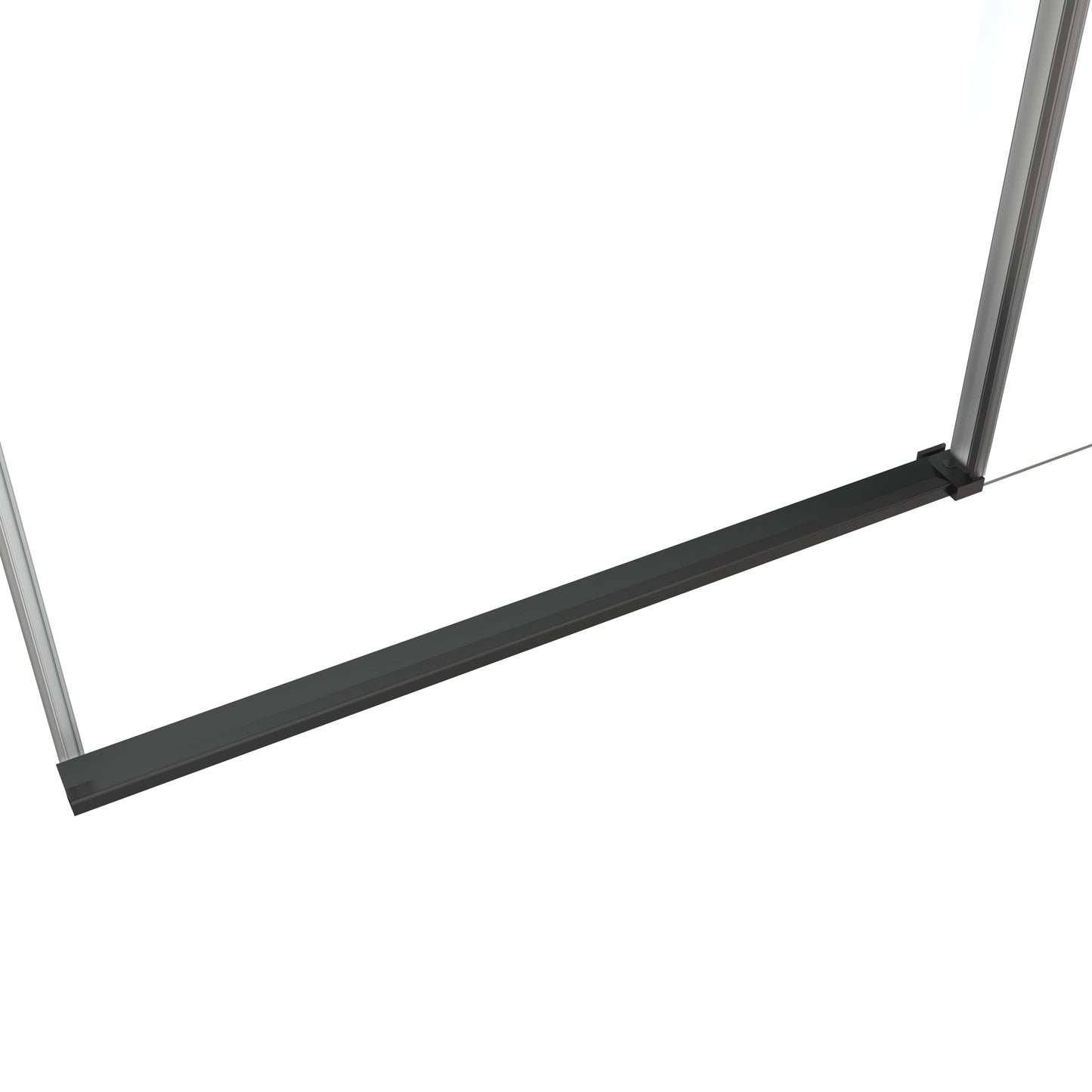 57-60 in. W x 76 in. H Sliding Semi-Frameless Shower Door Matte Black Clear Glass