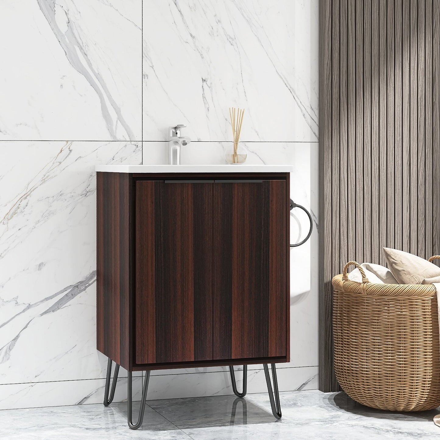 24 in. Bathroom Vanity Set with Ceramic Top